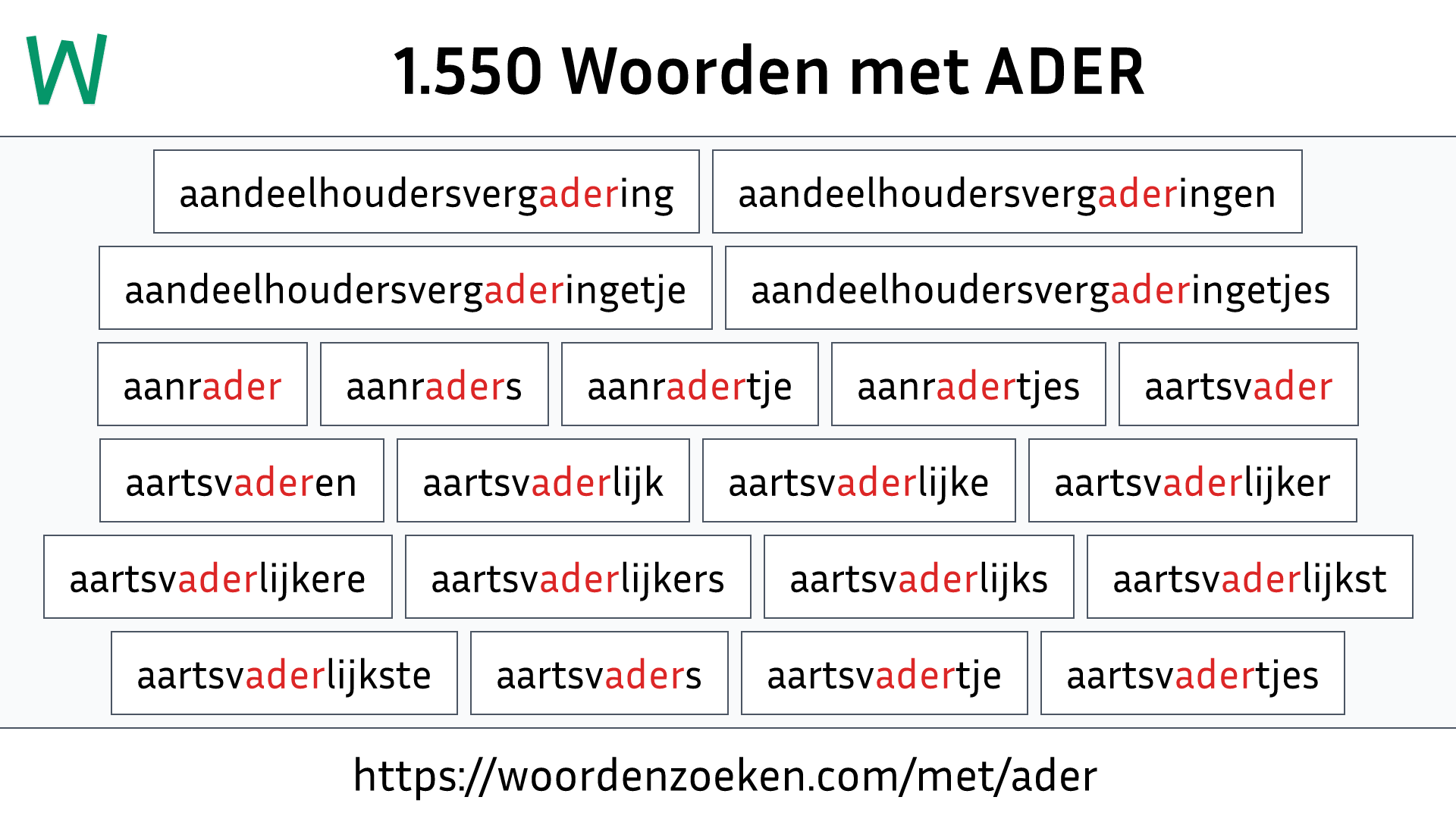 Woorden met ADER