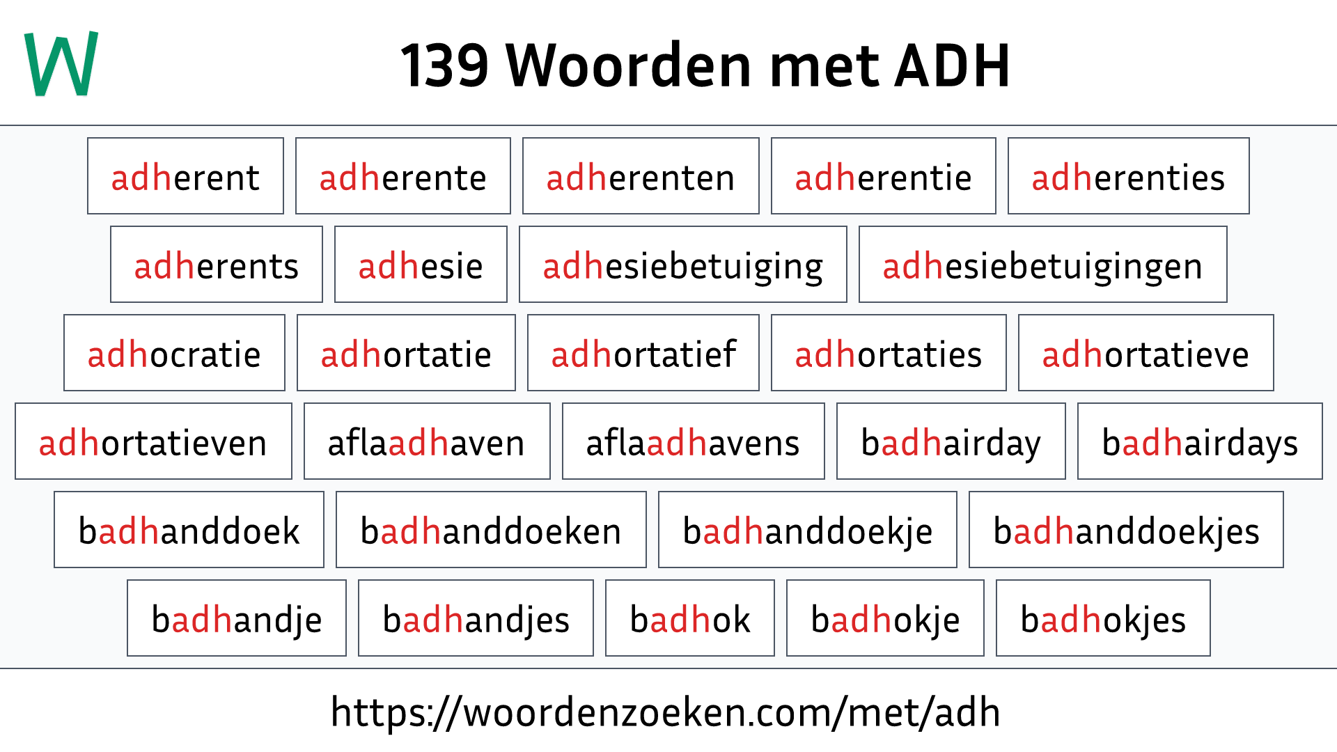 Woorden met ADH