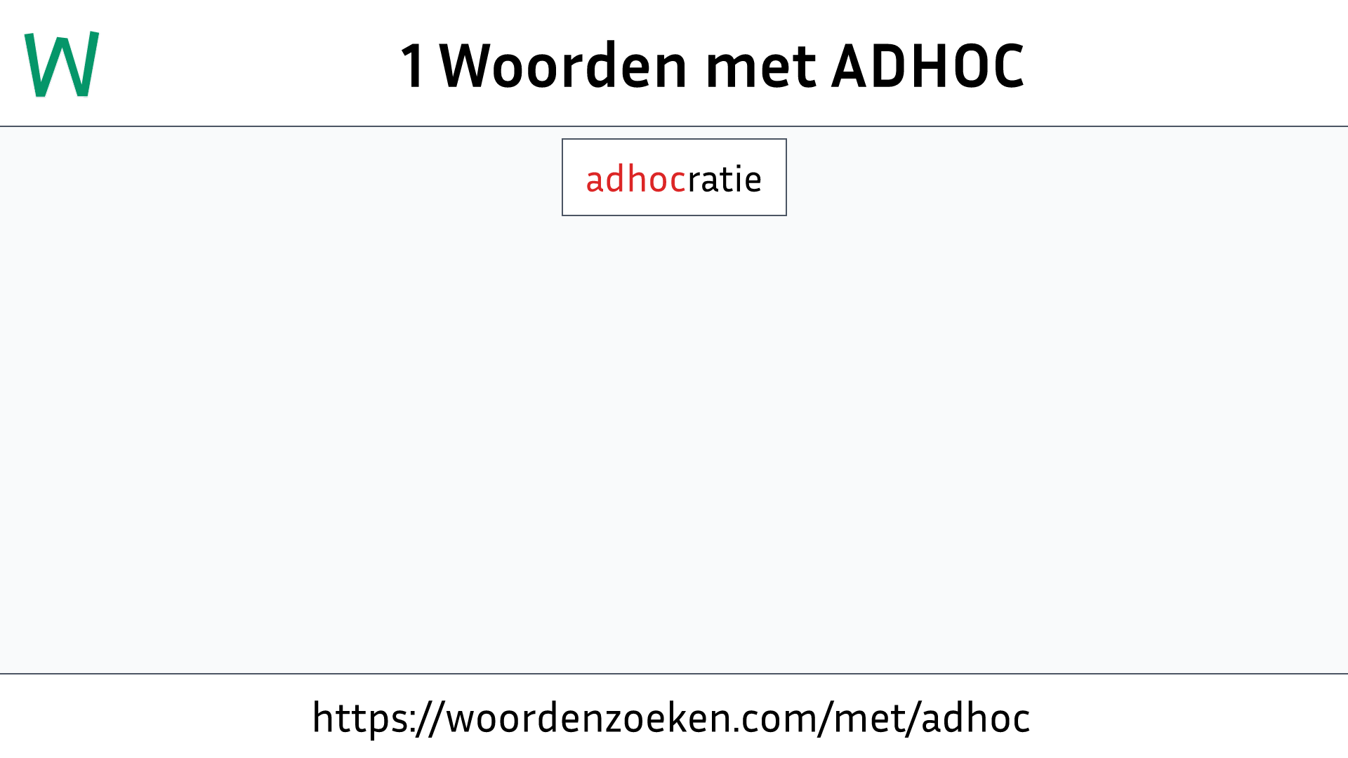 Woorden met ADHOC