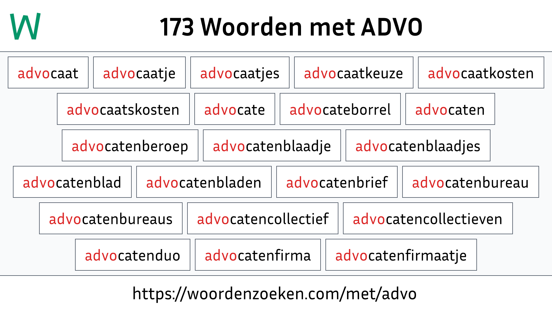 Woorden met ADVO