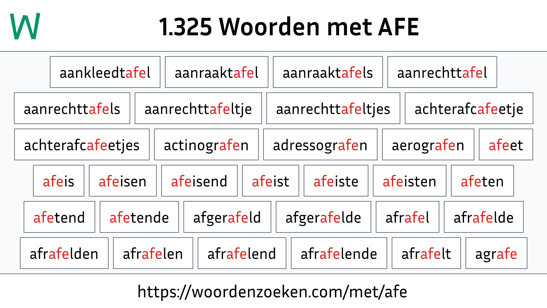 Woorden met AFE