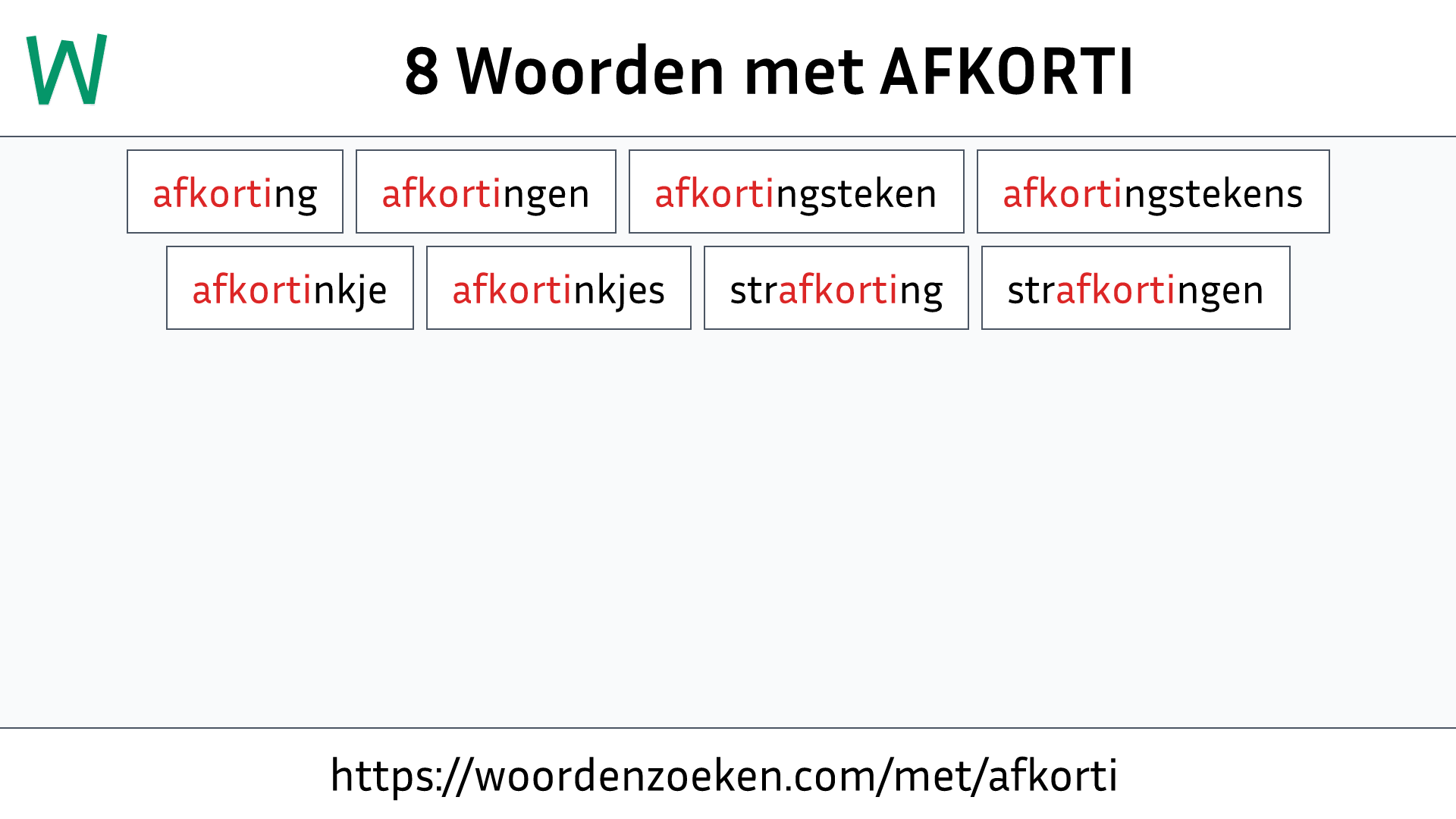 Woorden met AFKORTI