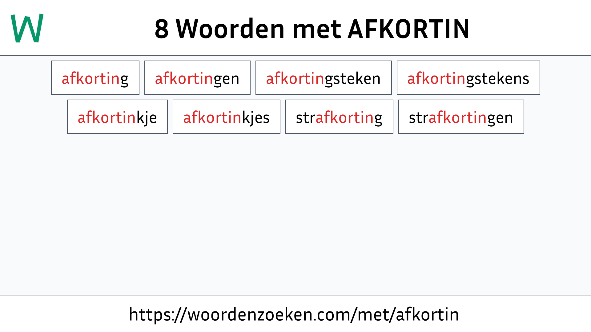 Woorden met AFKORTIN