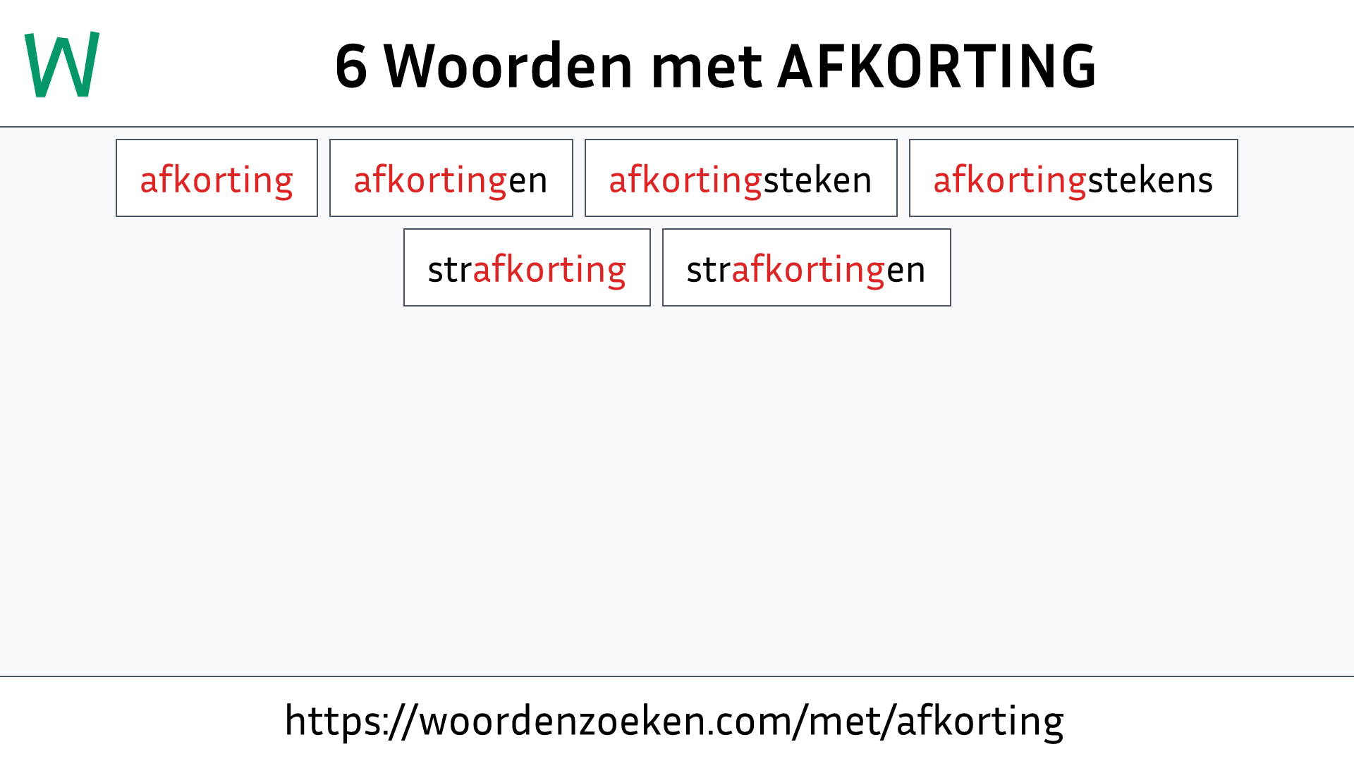 Woorden met AFKORTING