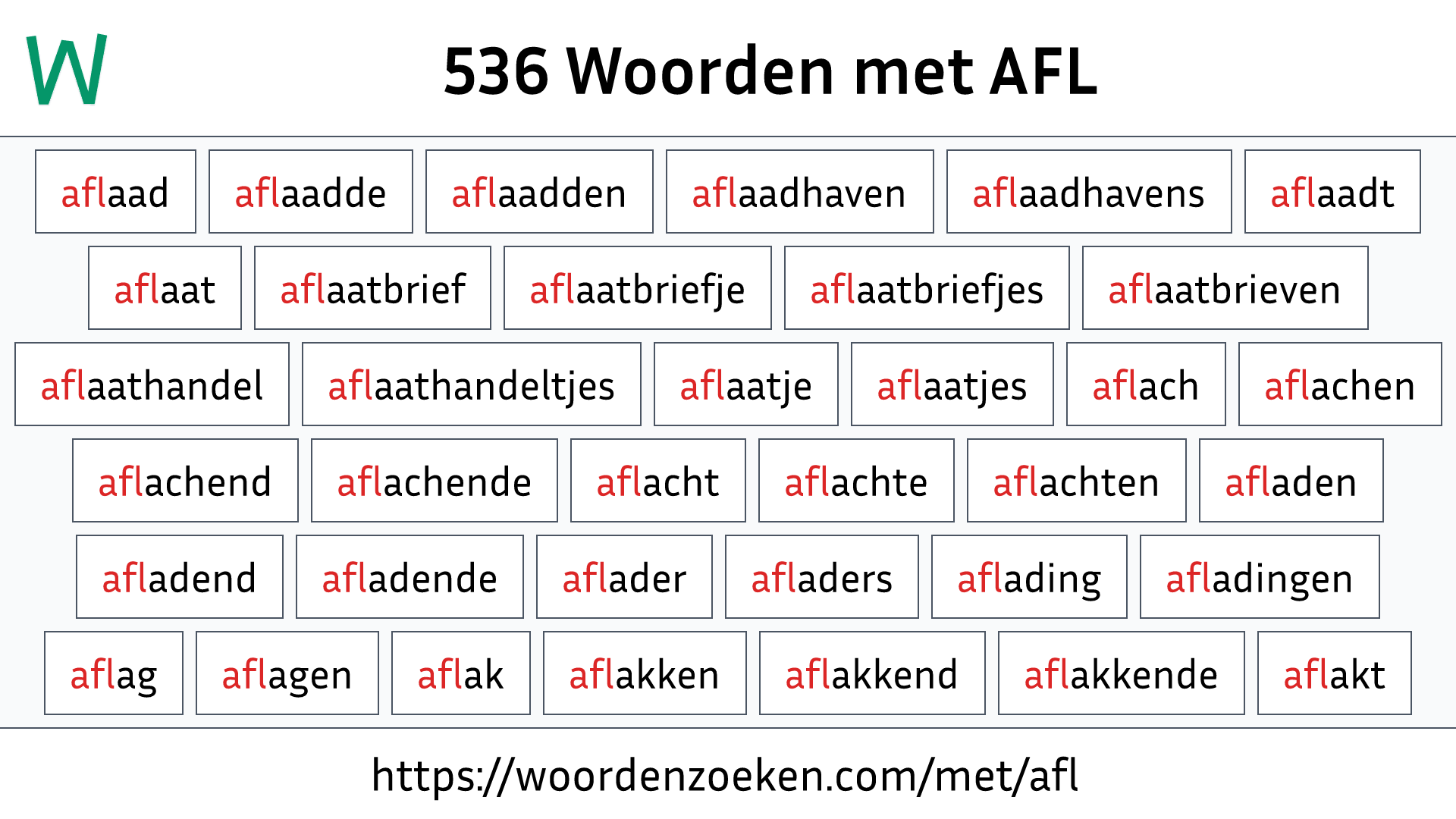 Woorden met AFL