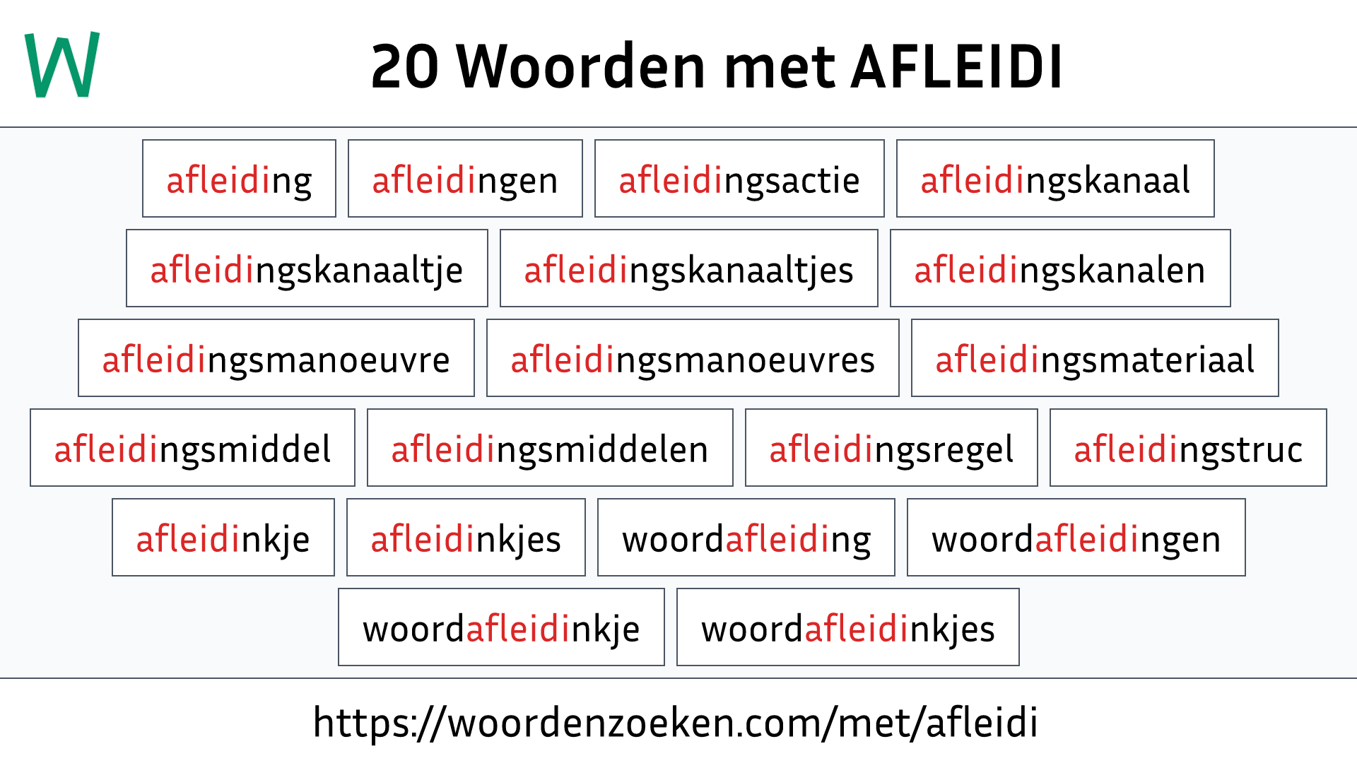 Woorden met AFLEIDI