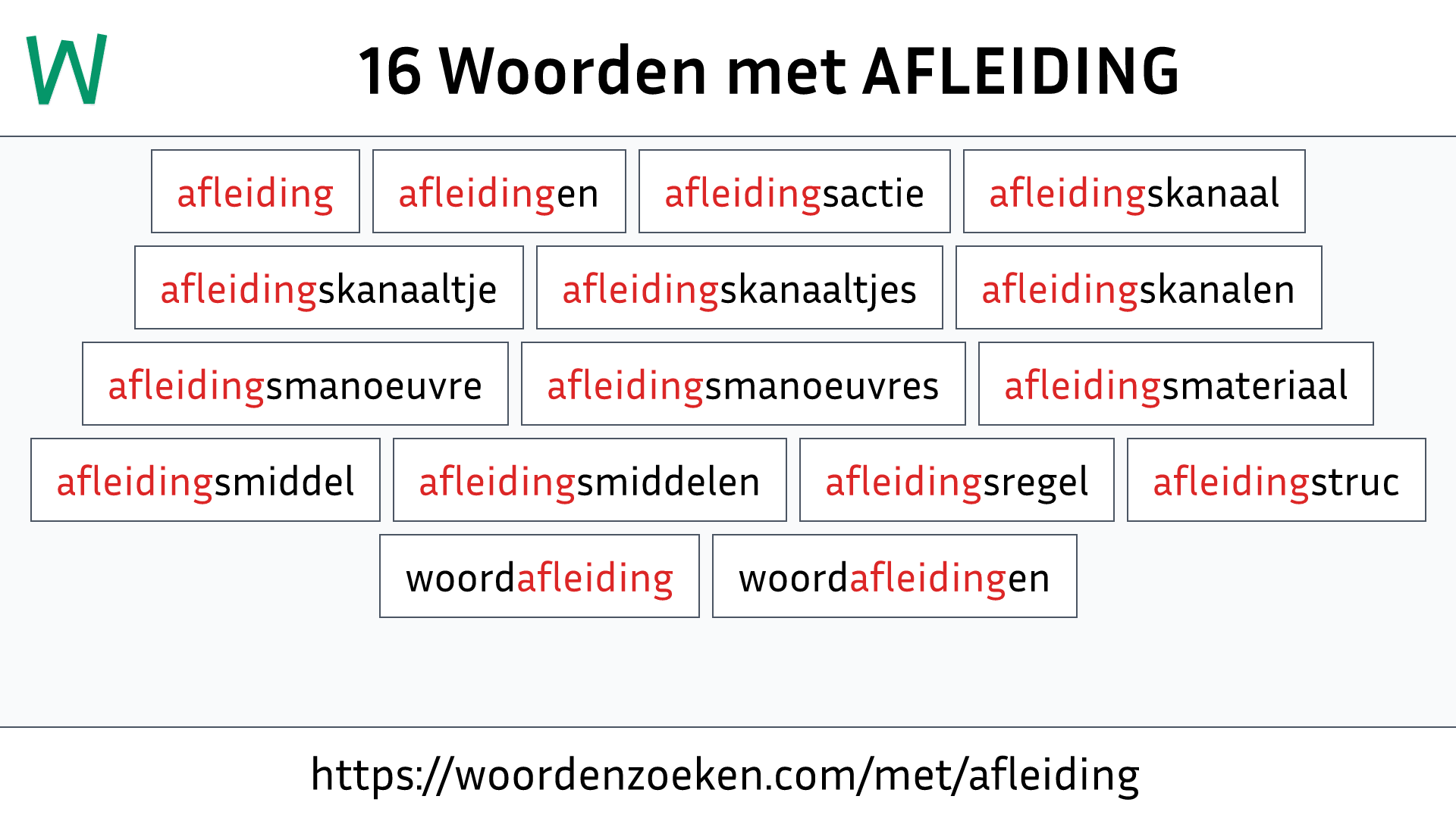 Woorden met AFLEIDING