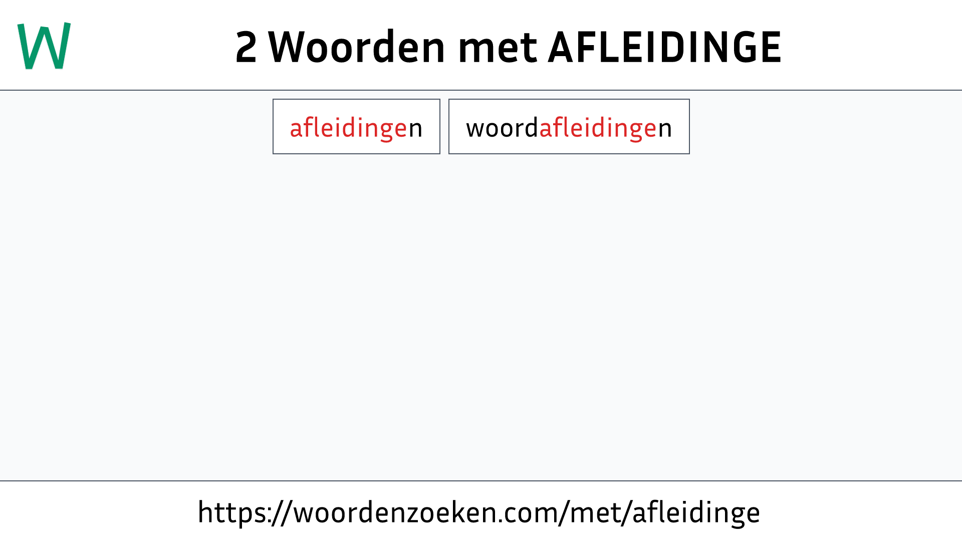 Woorden met AFLEIDINGE