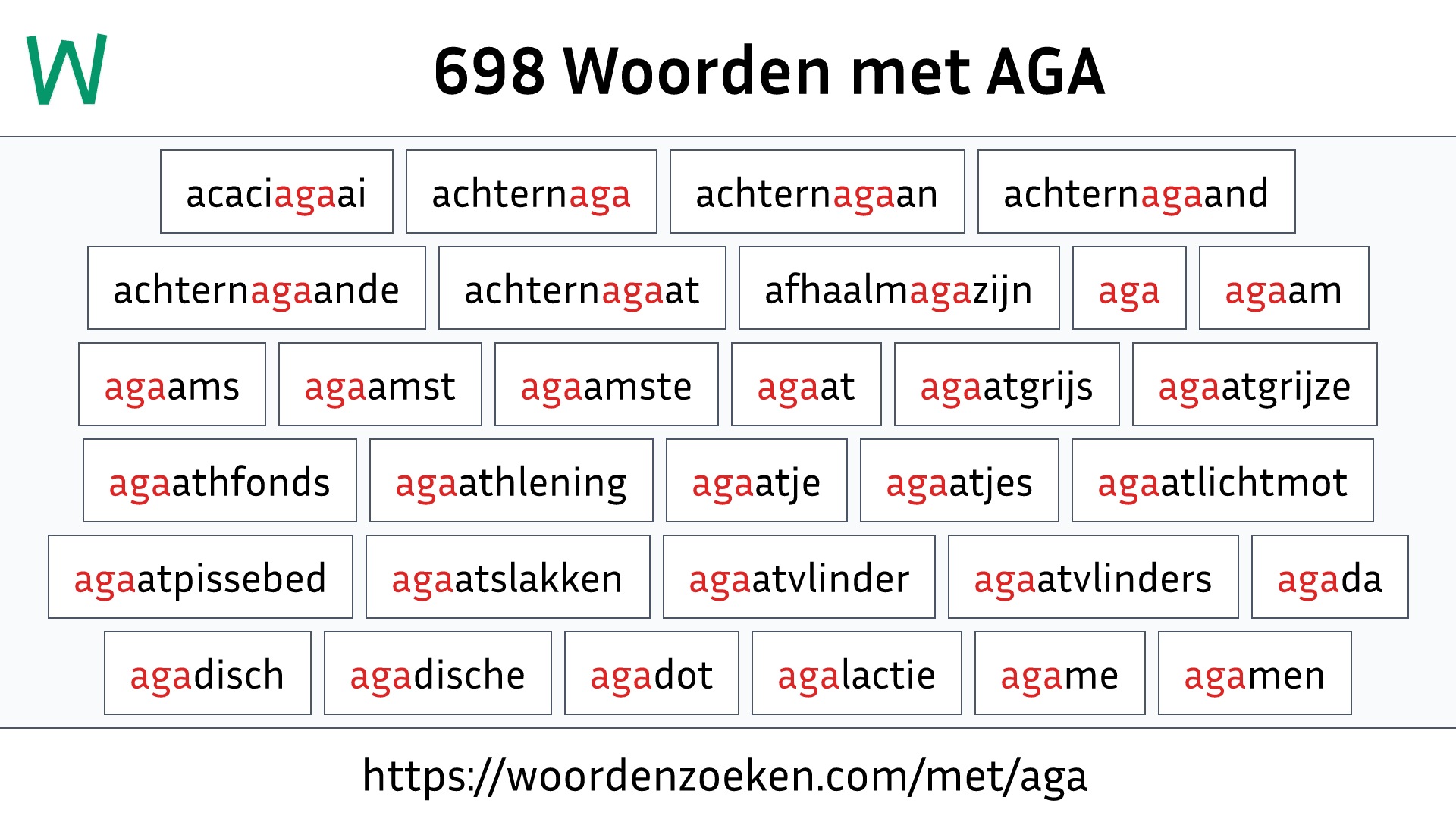 Woorden met AGA