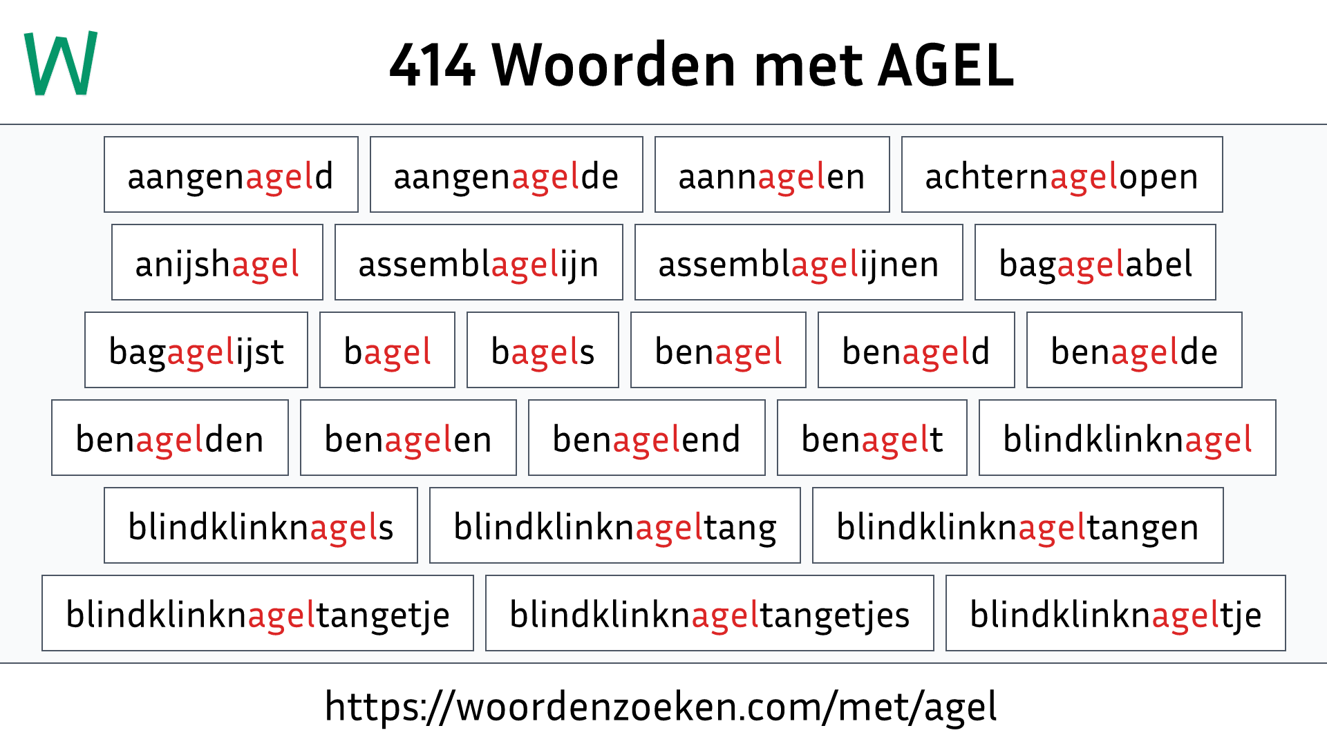 Woorden met AGEL