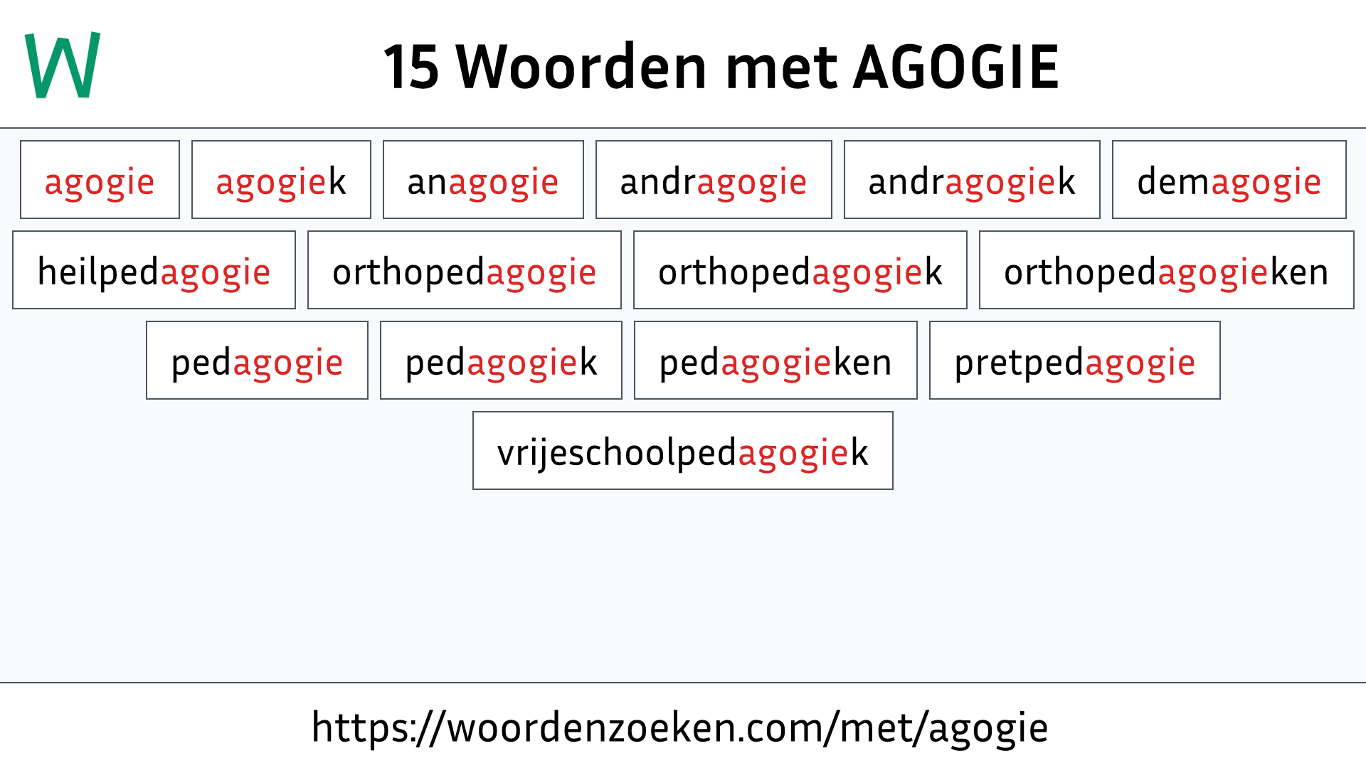 Woorden met AGOGIE