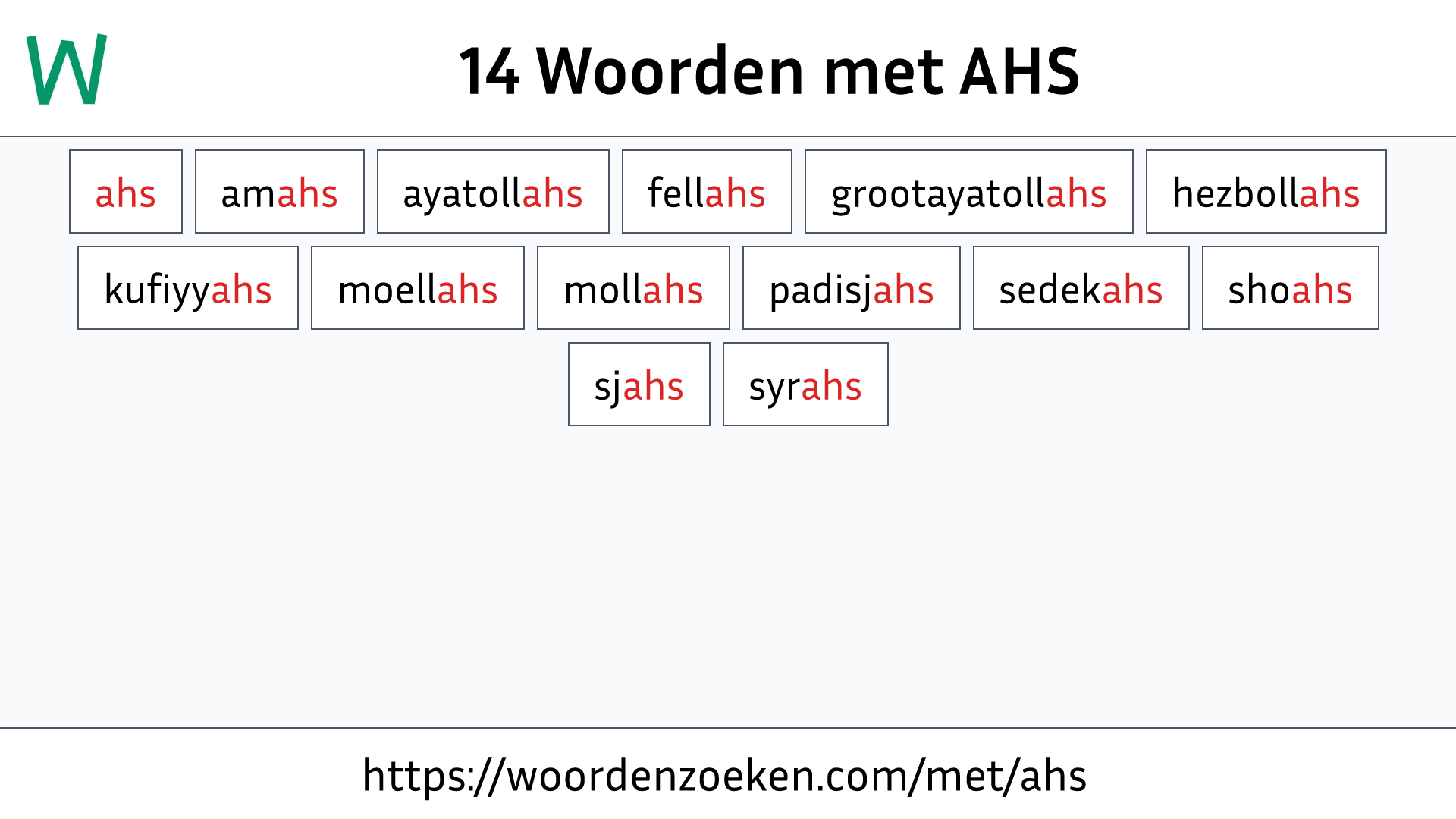 Woorden met AHS