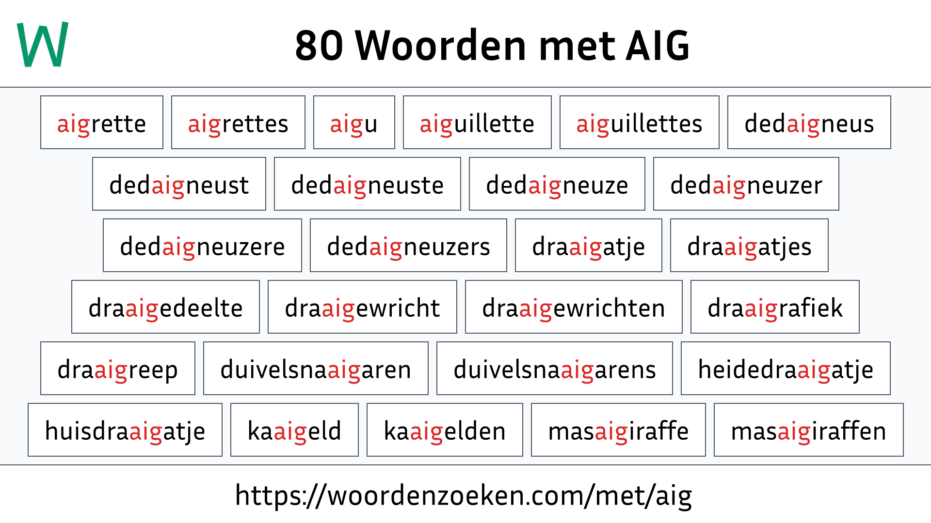 Woorden met AIG