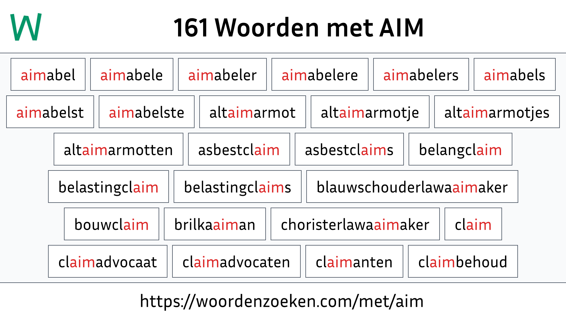 Woorden met AIM