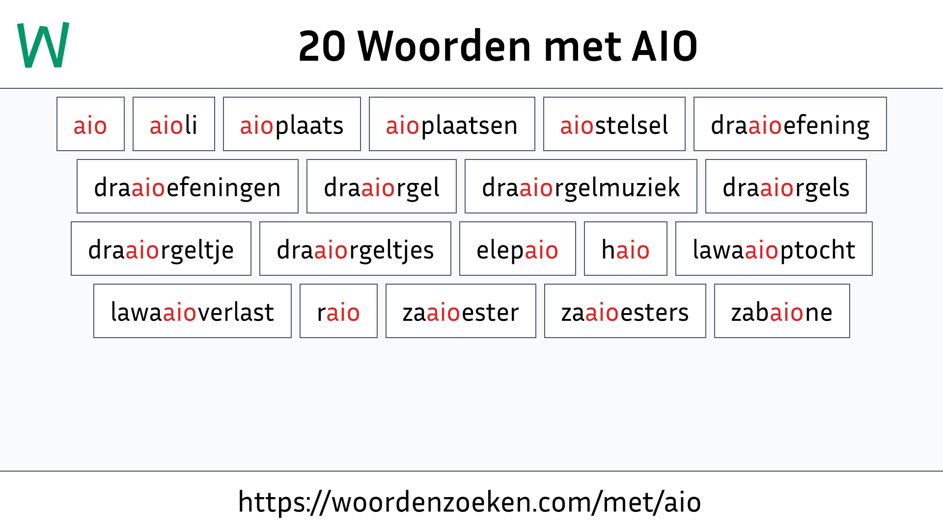 Woorden met AIO