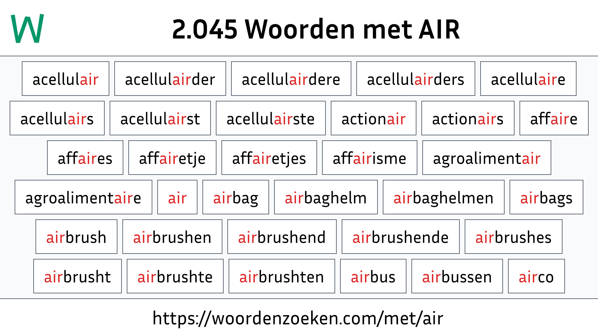 Woorden met AIR