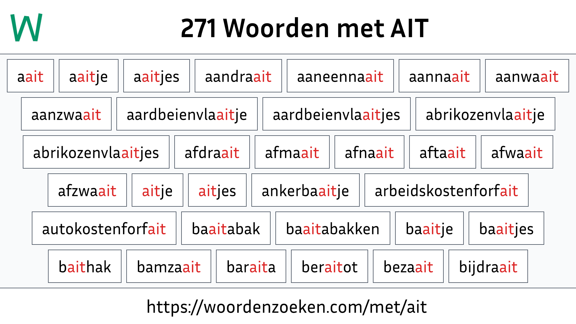 Woorden met AIT