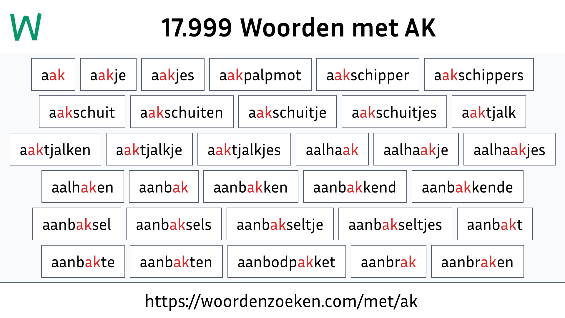 Woorden met AK