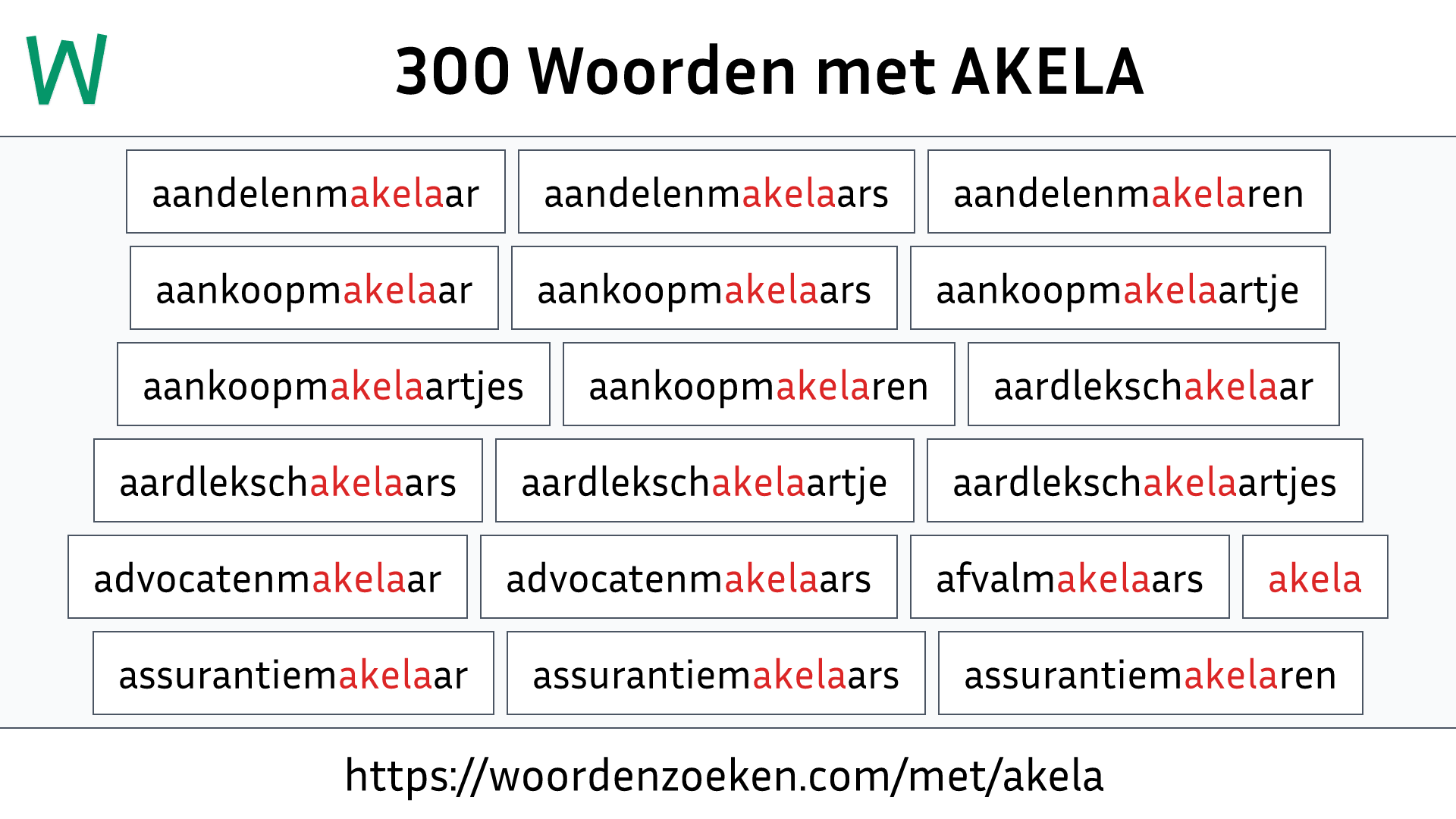 Woorden met AKELA