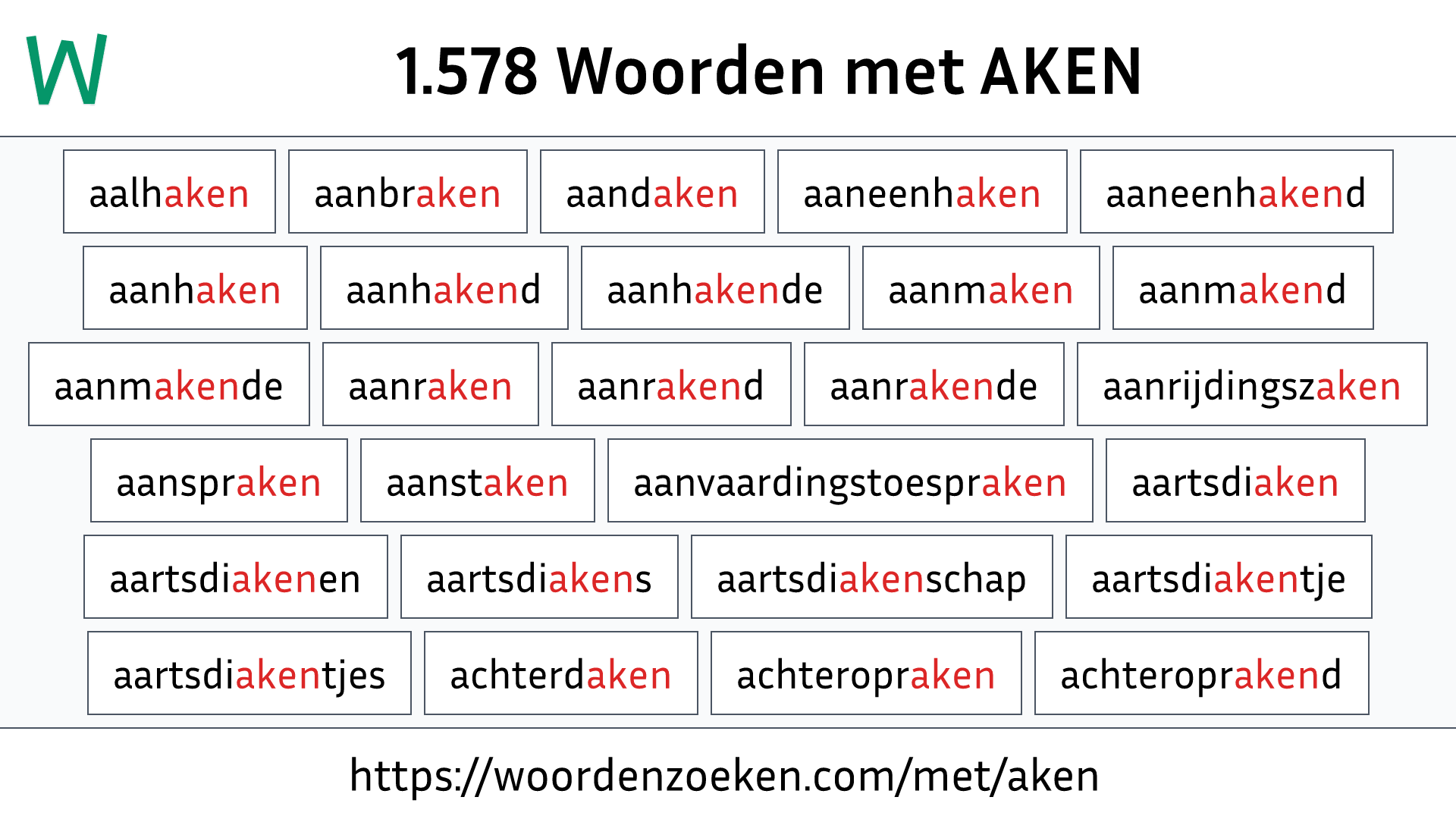 Woorden met AKEN