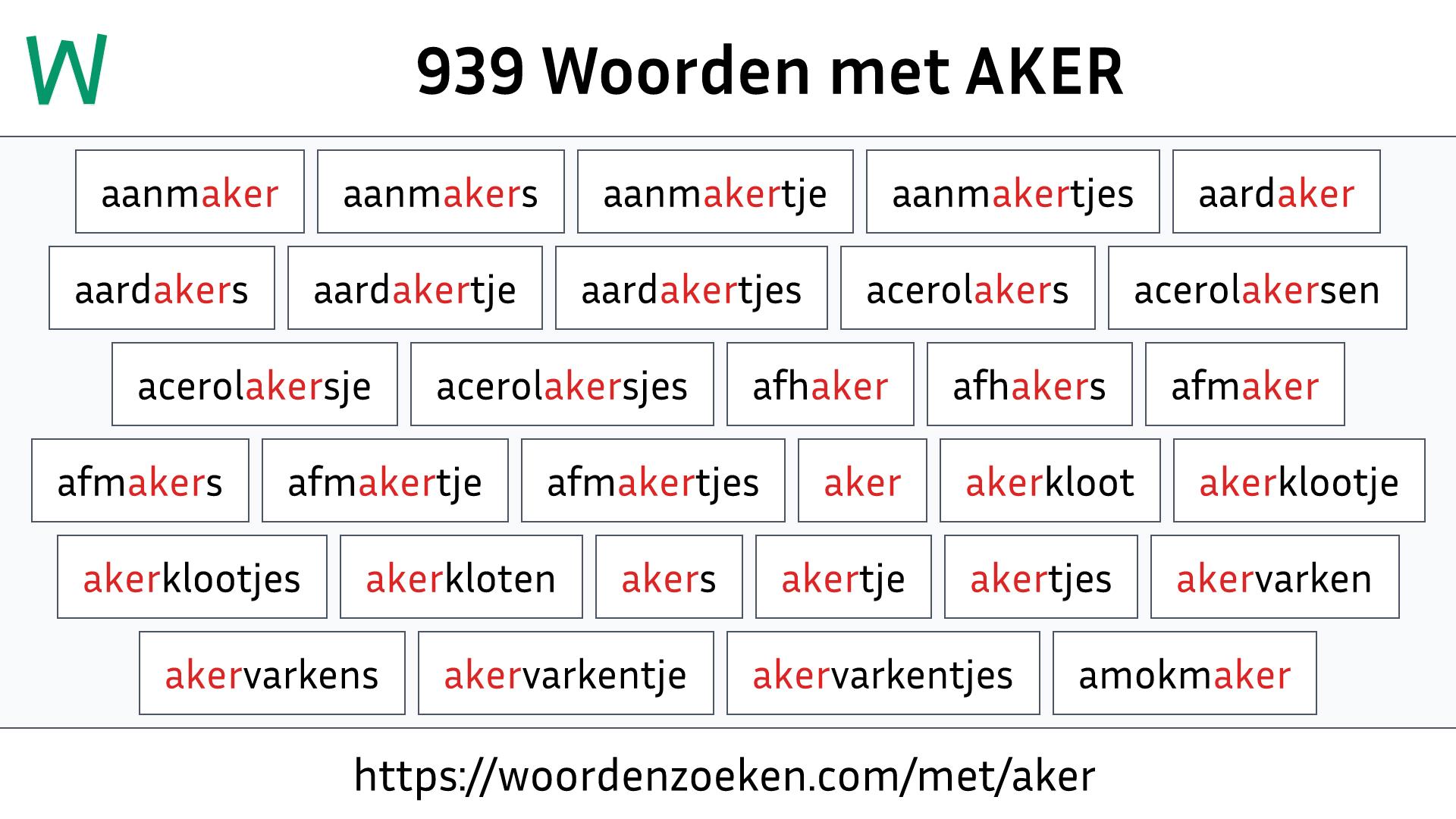 Woorden met AKER