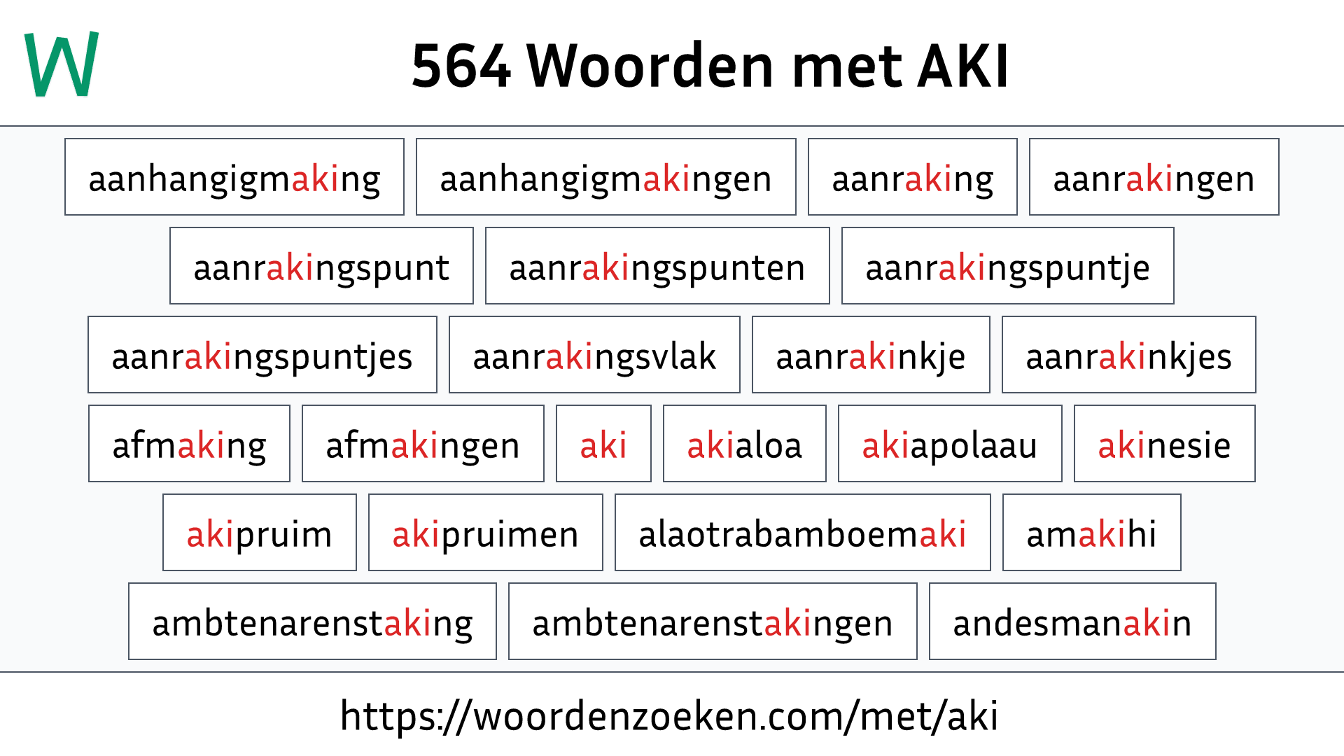 Woorden met AKI