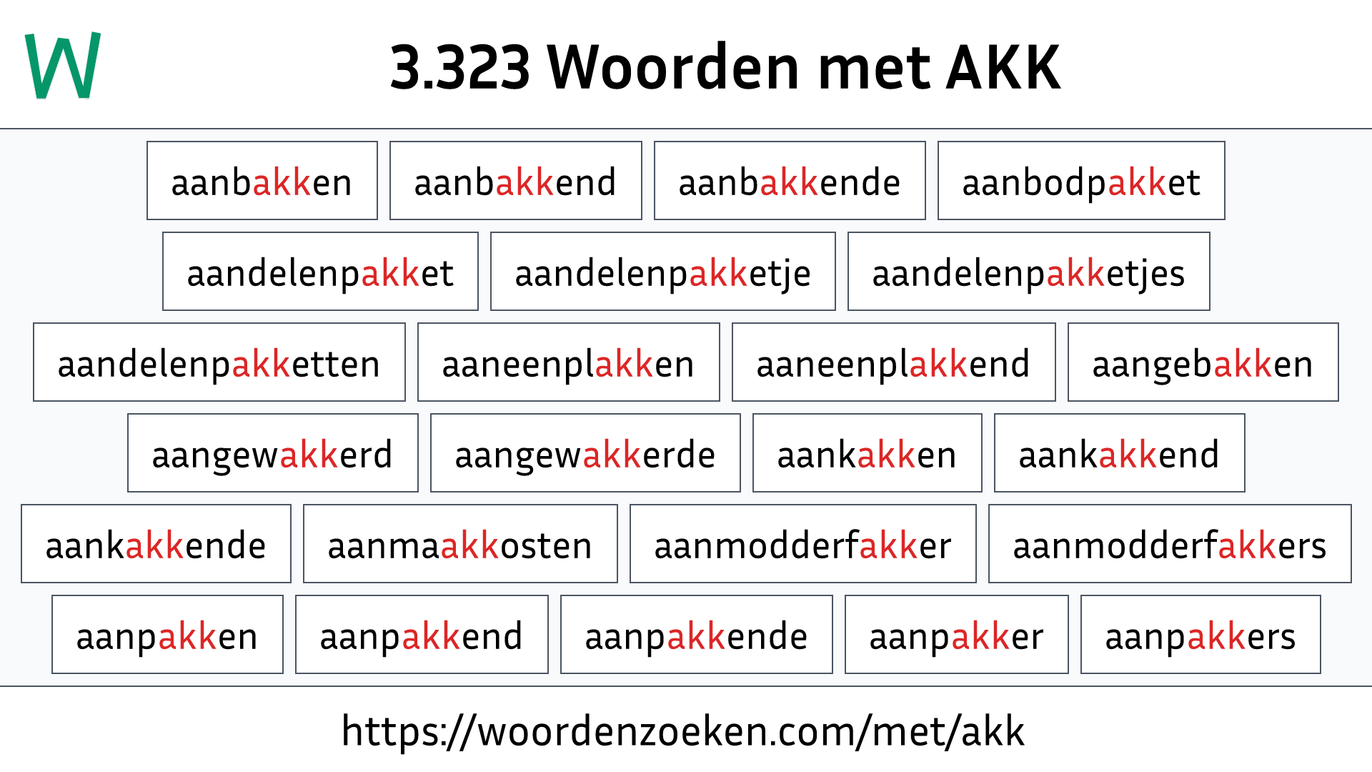 Woorden met AKK