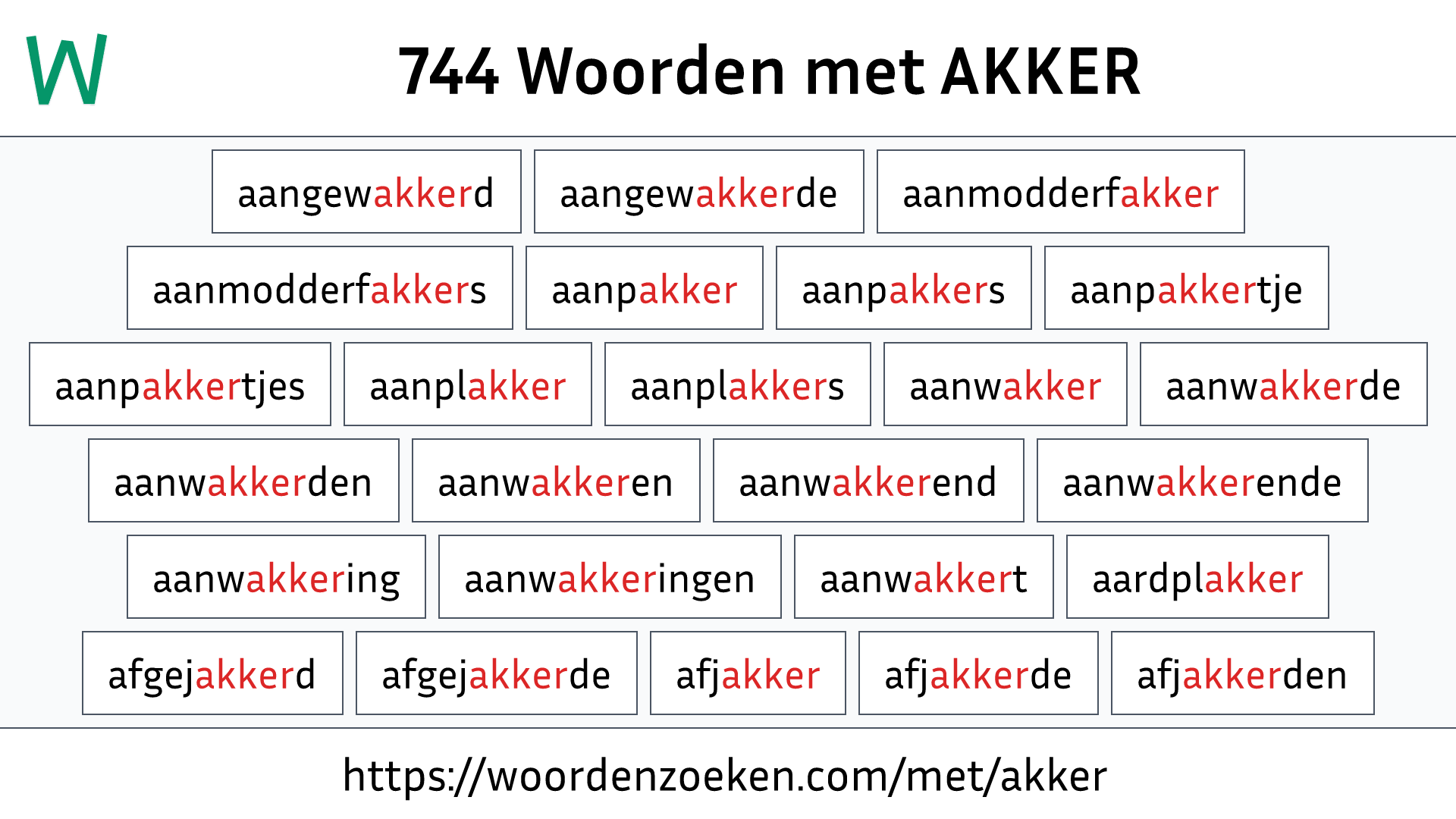 Woorden met AKKER