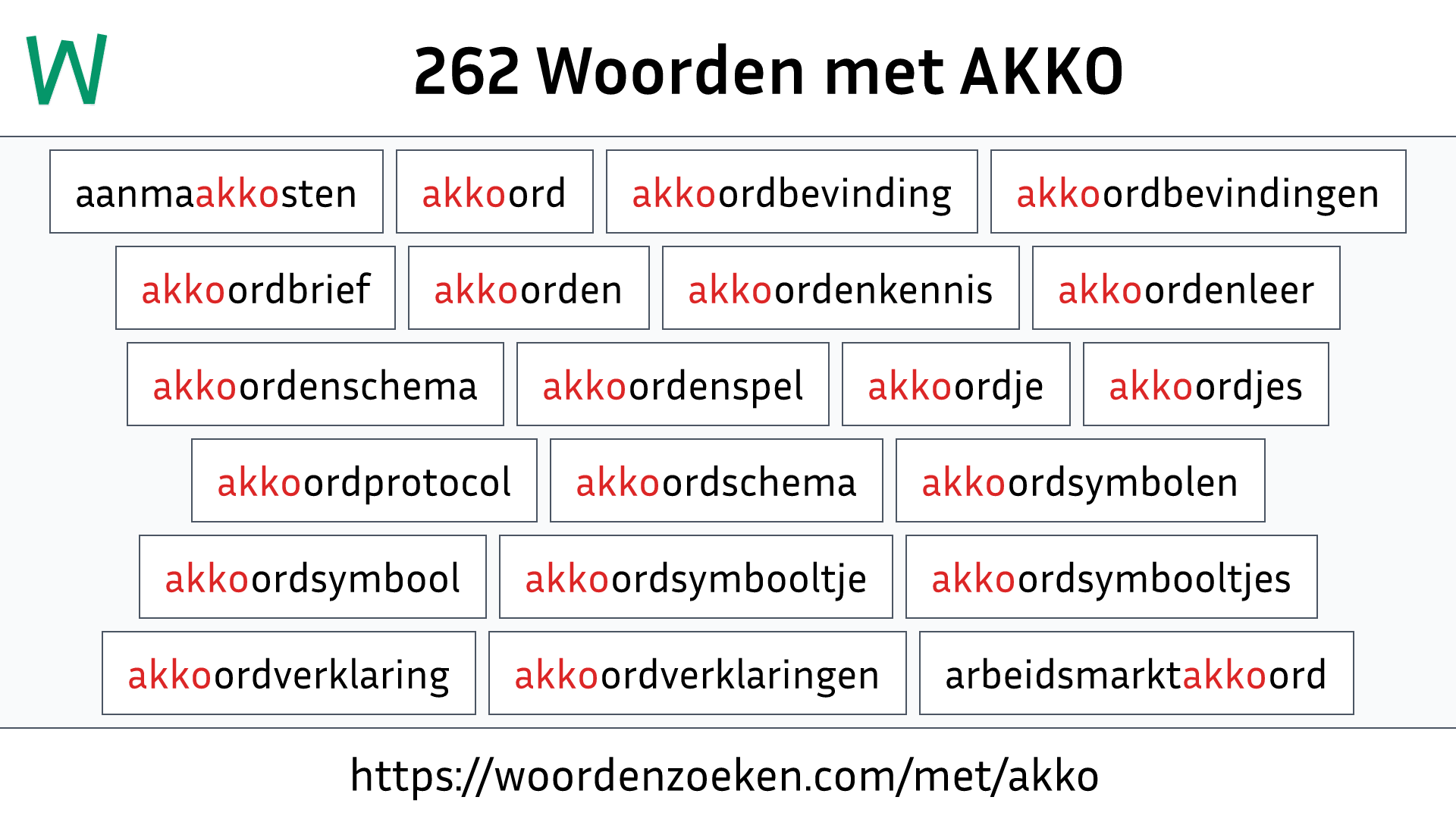 Woorden met AKKO