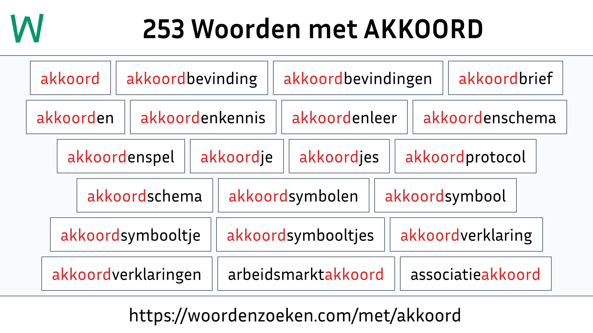 Woorden met AKKOORD