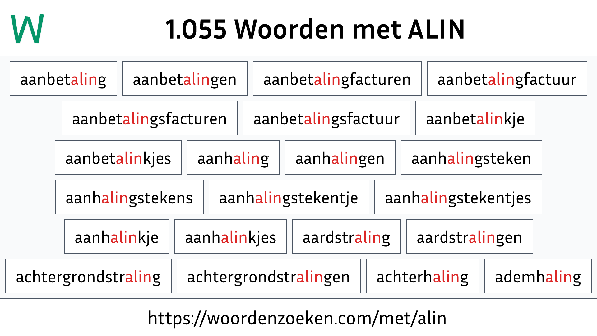 Woorden met ALIN