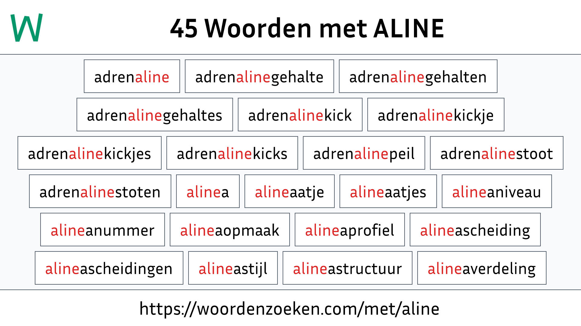 Woorden met ALINE
