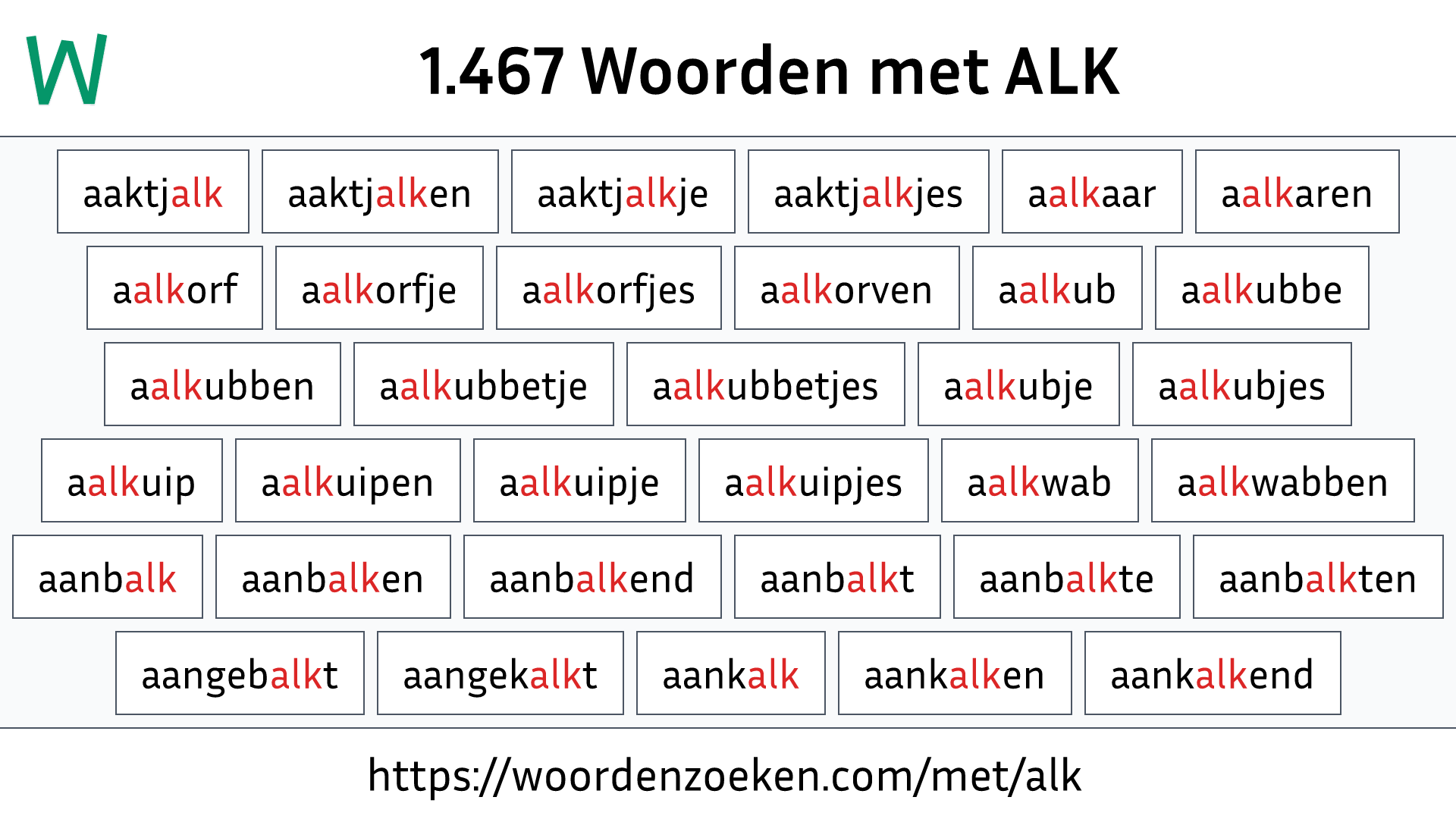 Woorden met ALK