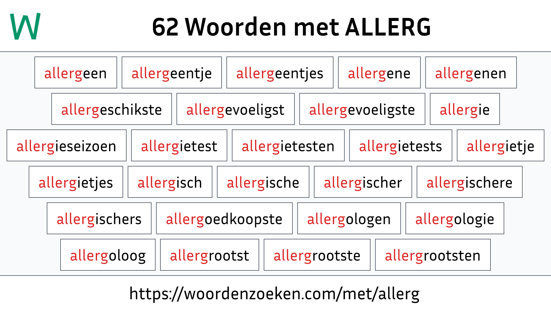 Woorden met ALLERG