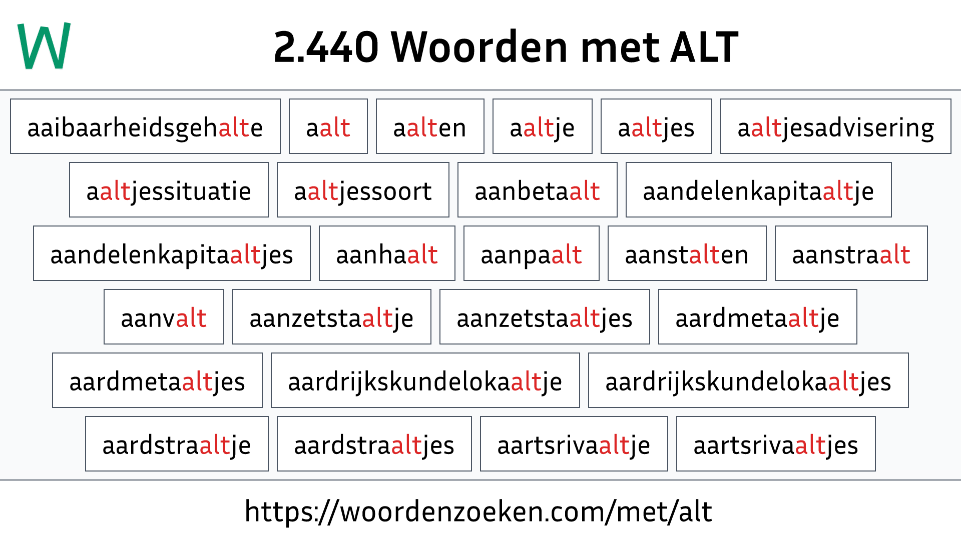 Woorden met ALT