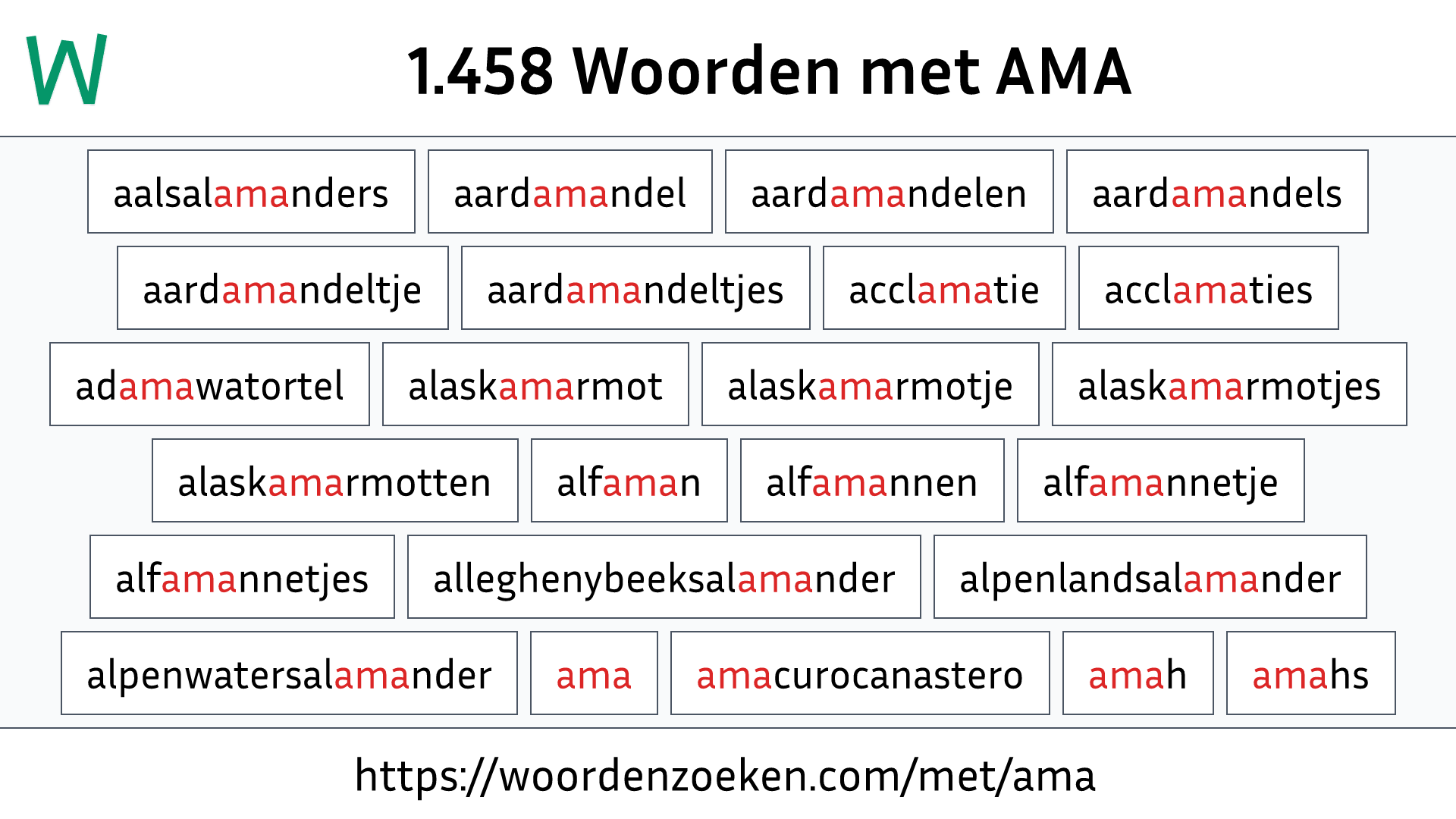 Woorden met AMA