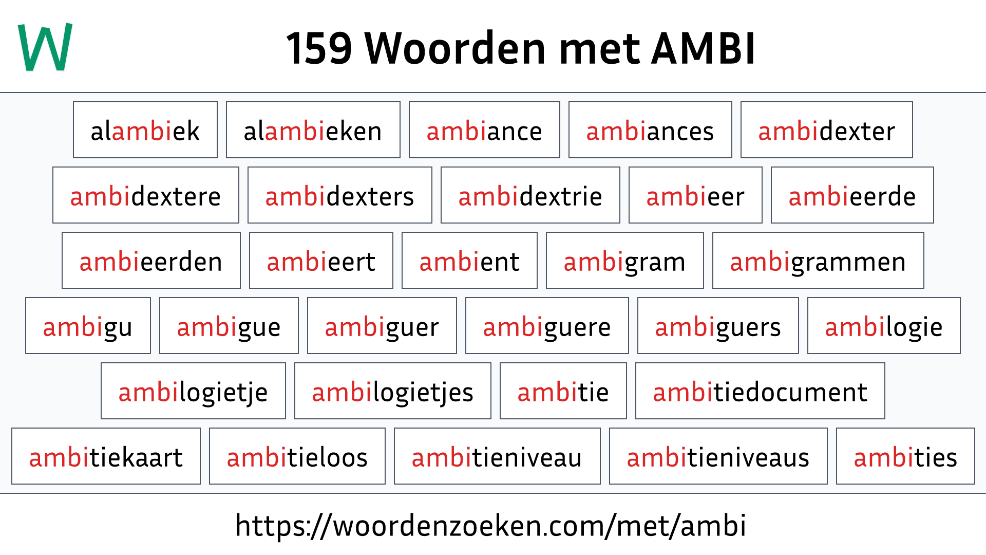 Woorden met AMBI