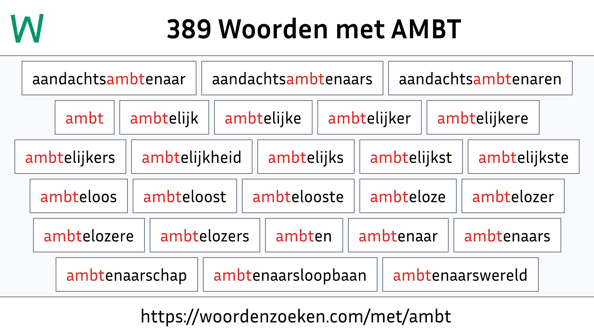 Woorden met AMBT