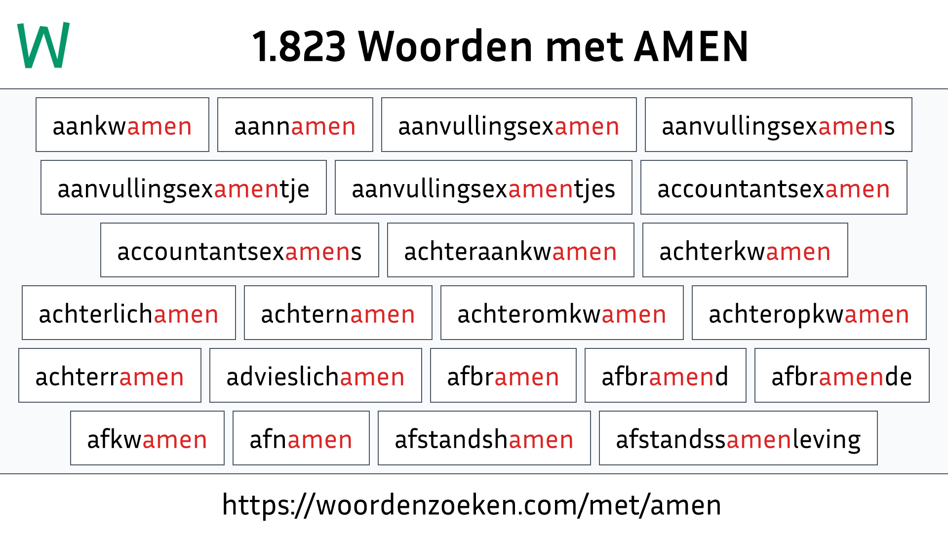 Woorden met AMEN