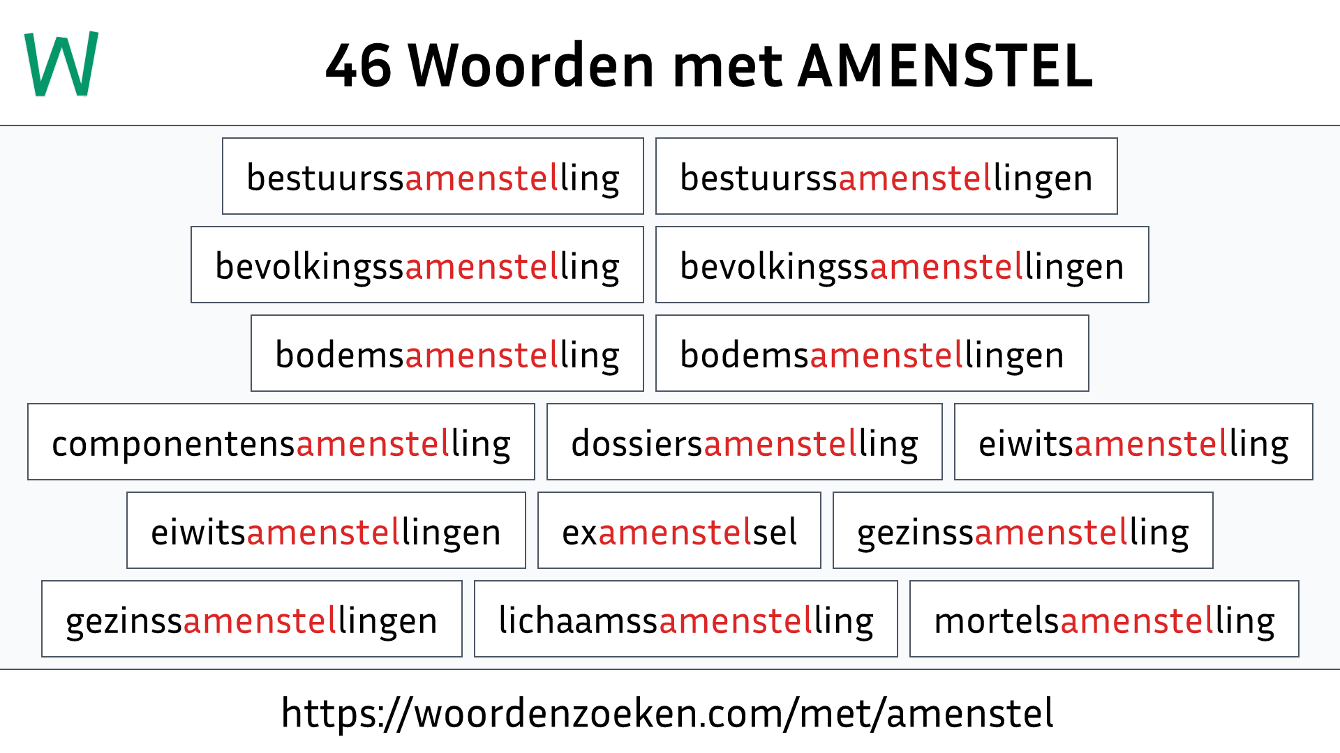 Woorden met AMENSTEL