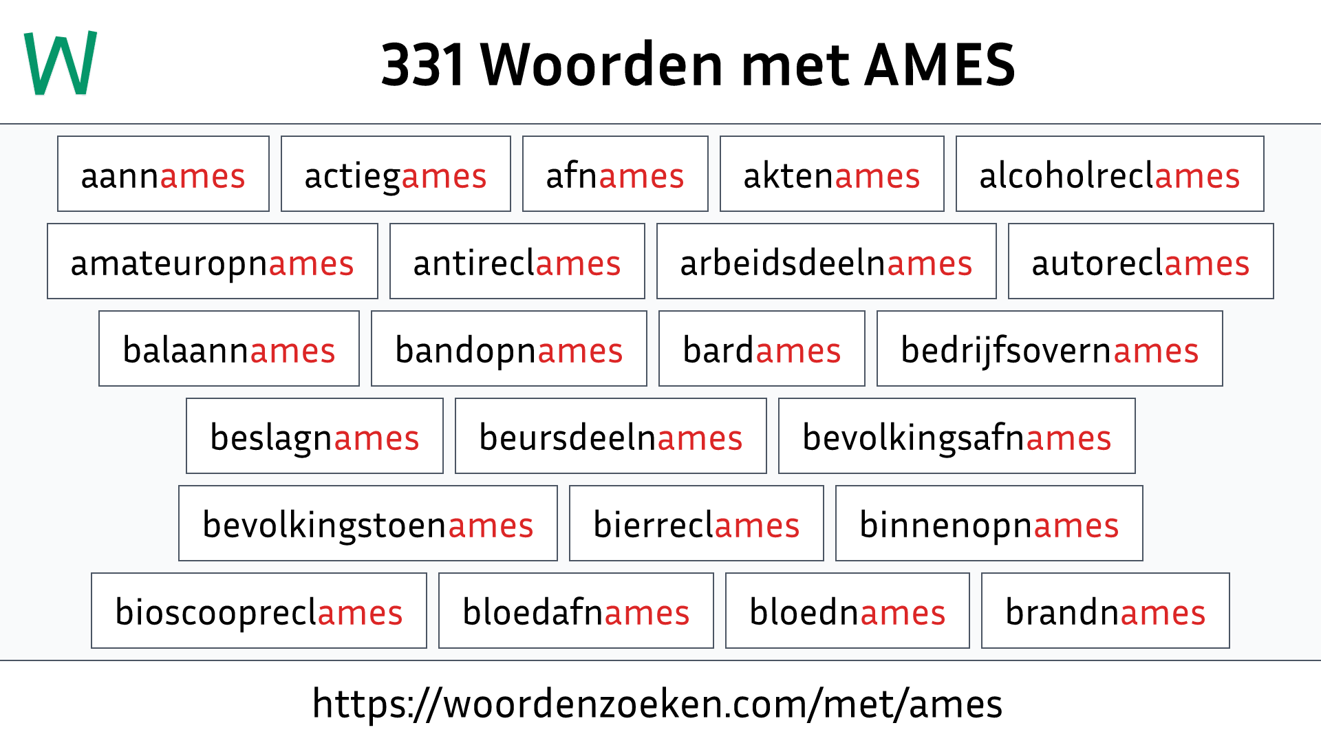 Woorden met AMES