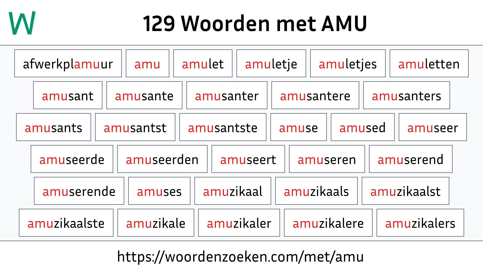 Woorden met AMU