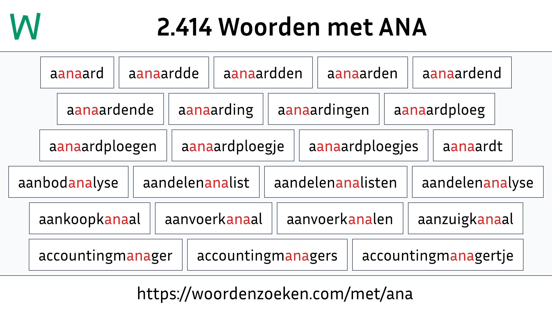 Woorden met ANA