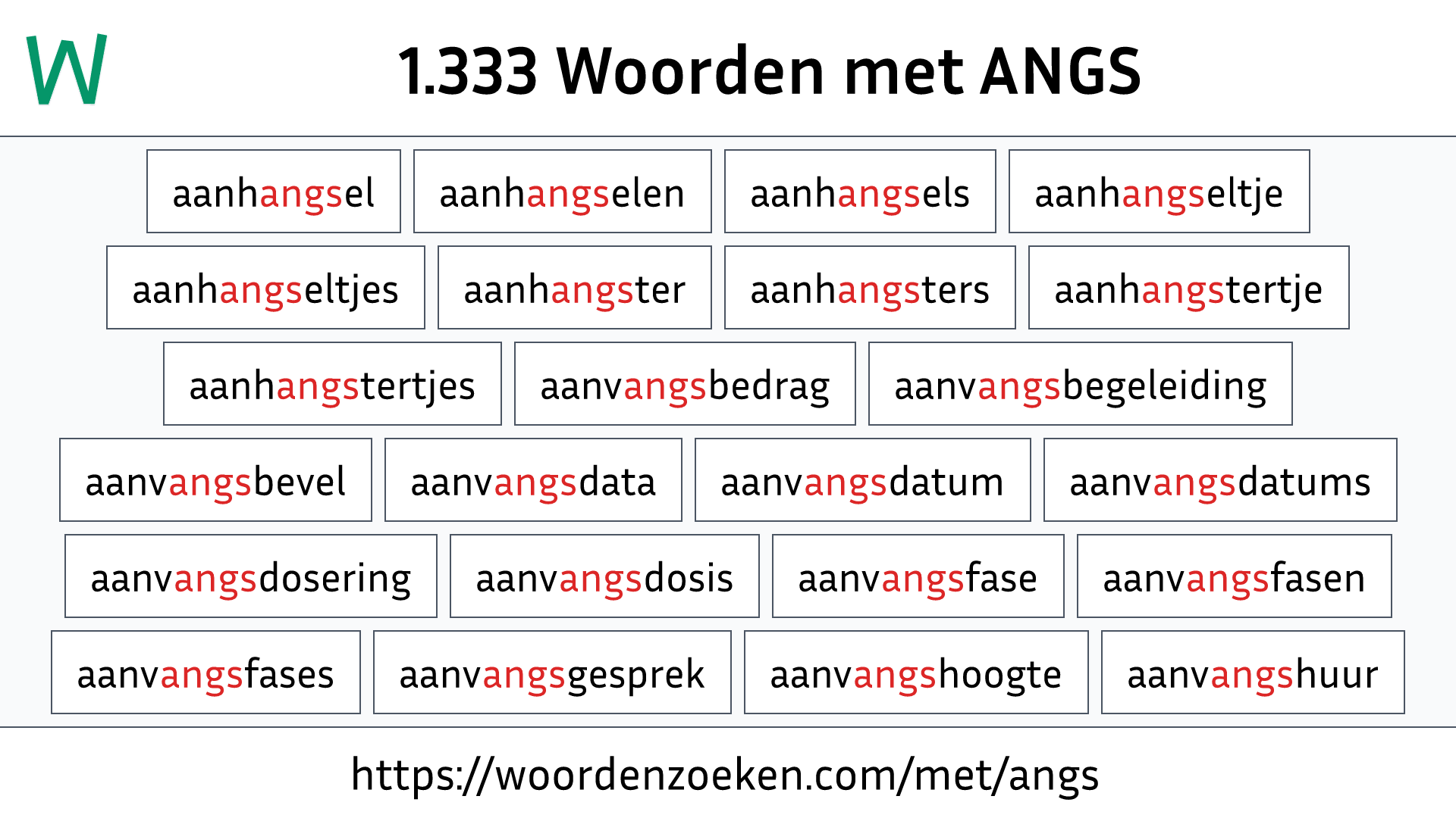 Woorden met ANGS