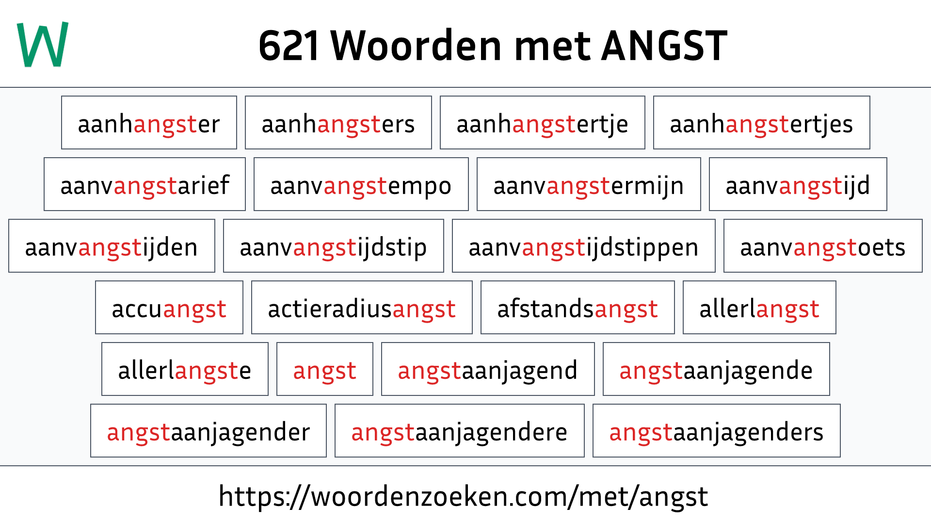 Woorden met ANGST