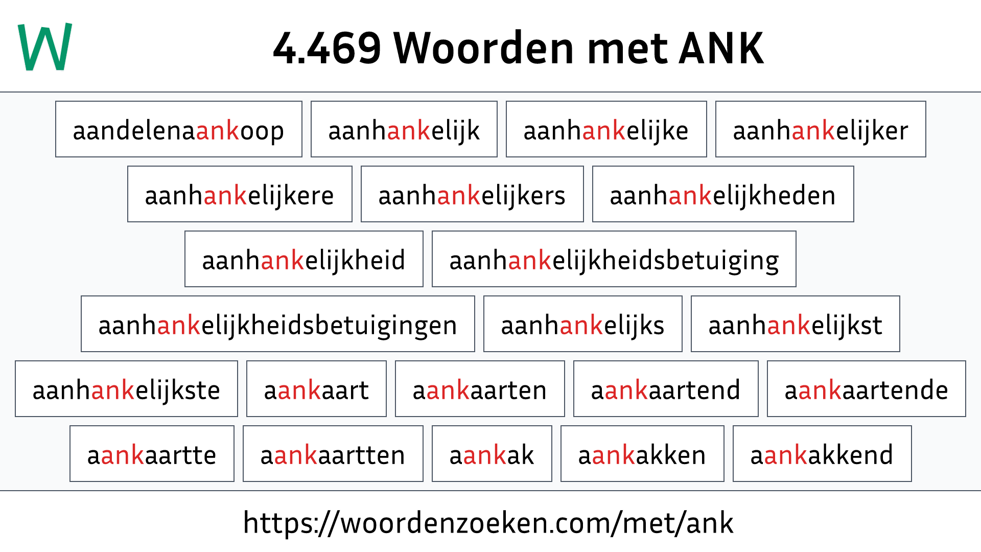 Woorden met ANK