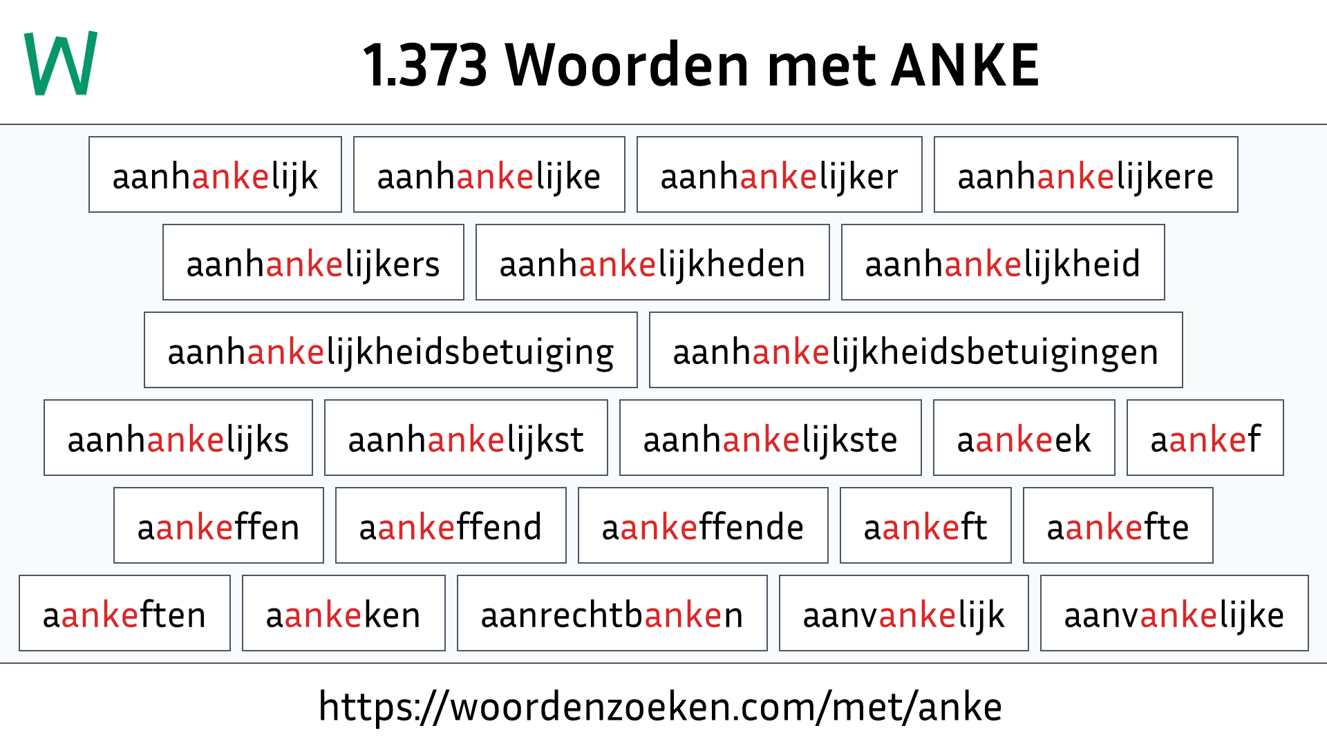 Woorden met ANKE