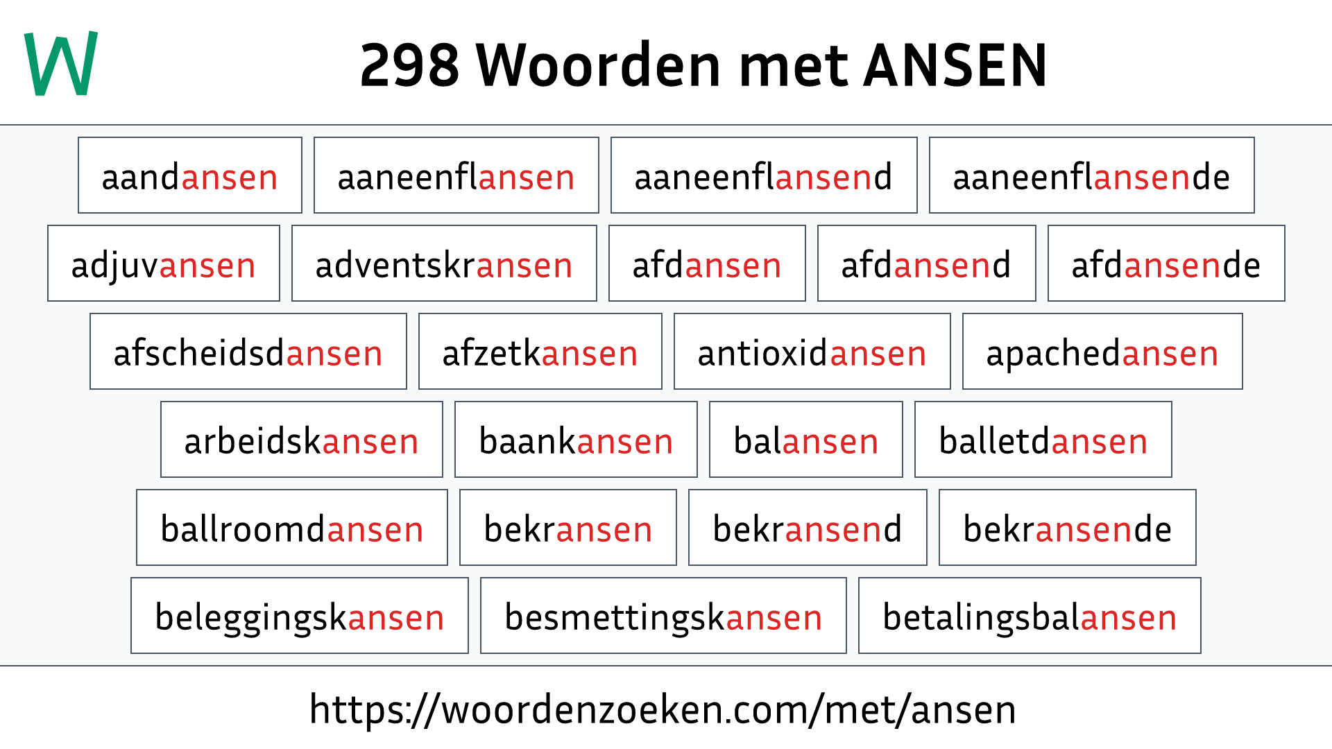 Woorden met ANSEN