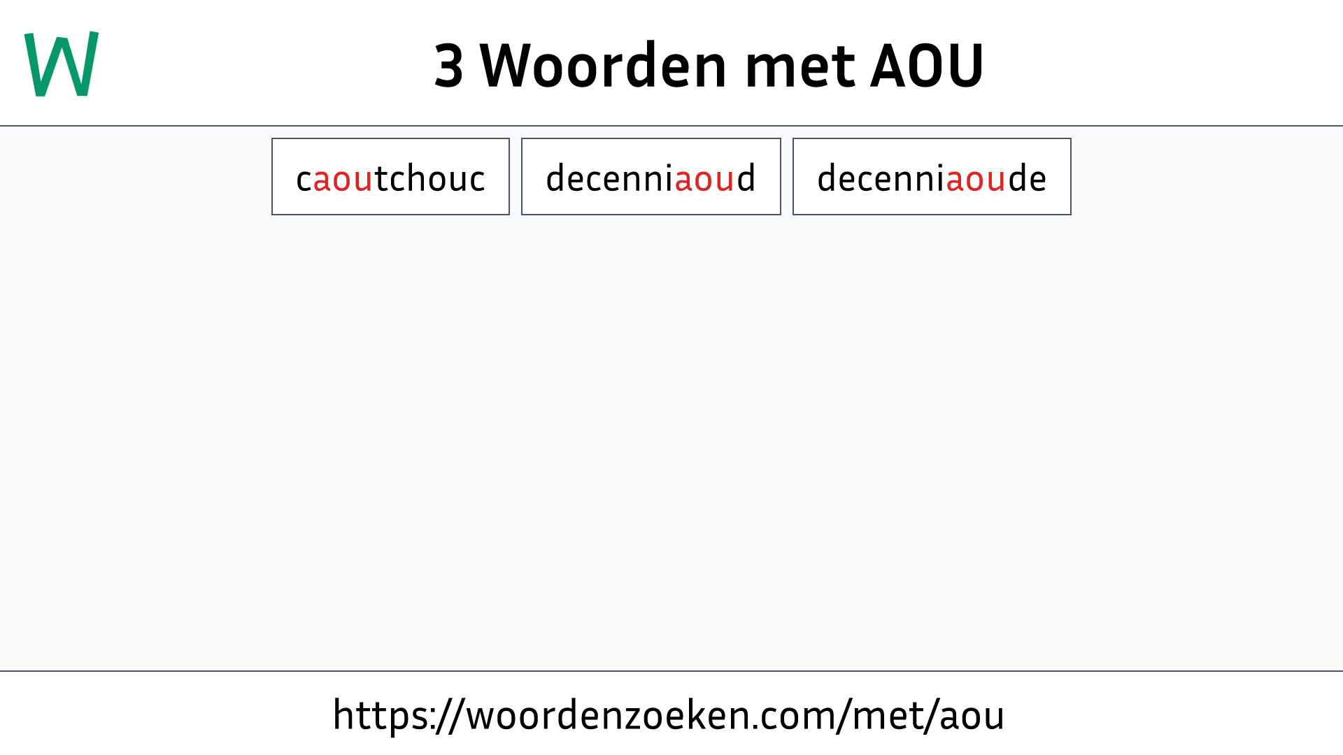 Woorden met AOU