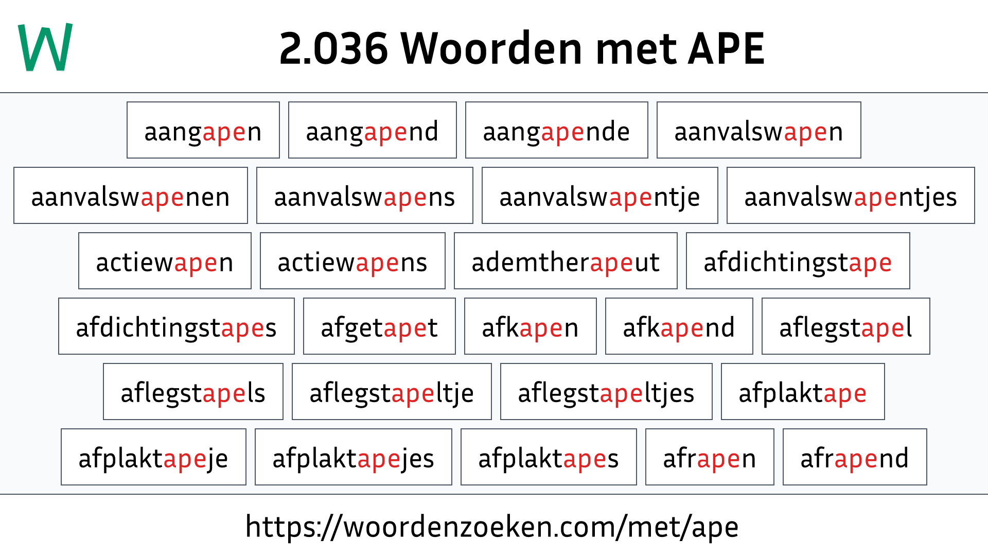 Woorden met APE